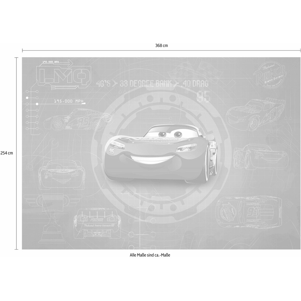 Komar Fototapete »Cars3 Blueprint«