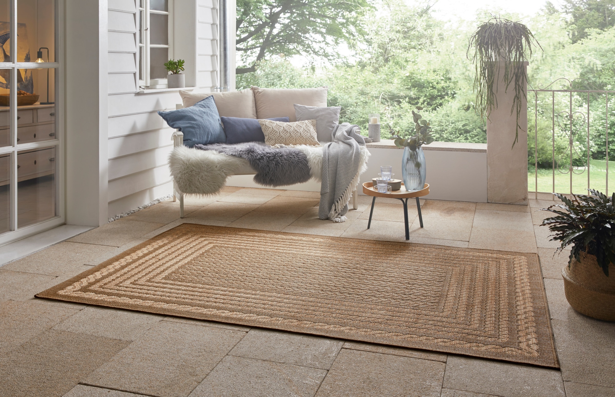 NORTHRUGS Teppich »Limonero«, rechteckig, 6 mm Höhe, In-& Outdoor, Flachgewebe, Sisal Optik, Skandi, Garten, Wohnzimmer