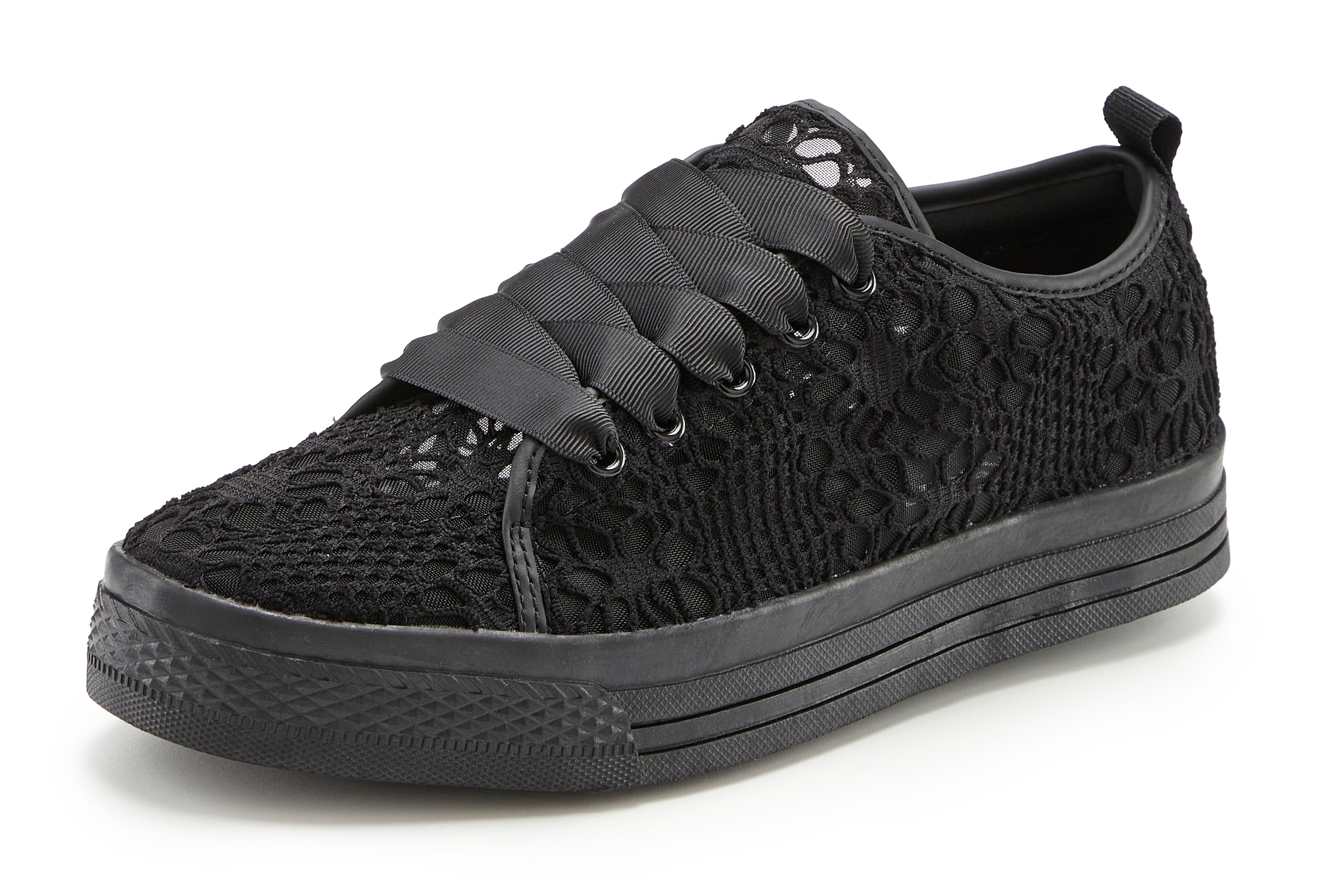LASCANA Sneaker, mit leichter Plateausohle und Spitze, Schnürhalbschuhe, Freizeitschuhe