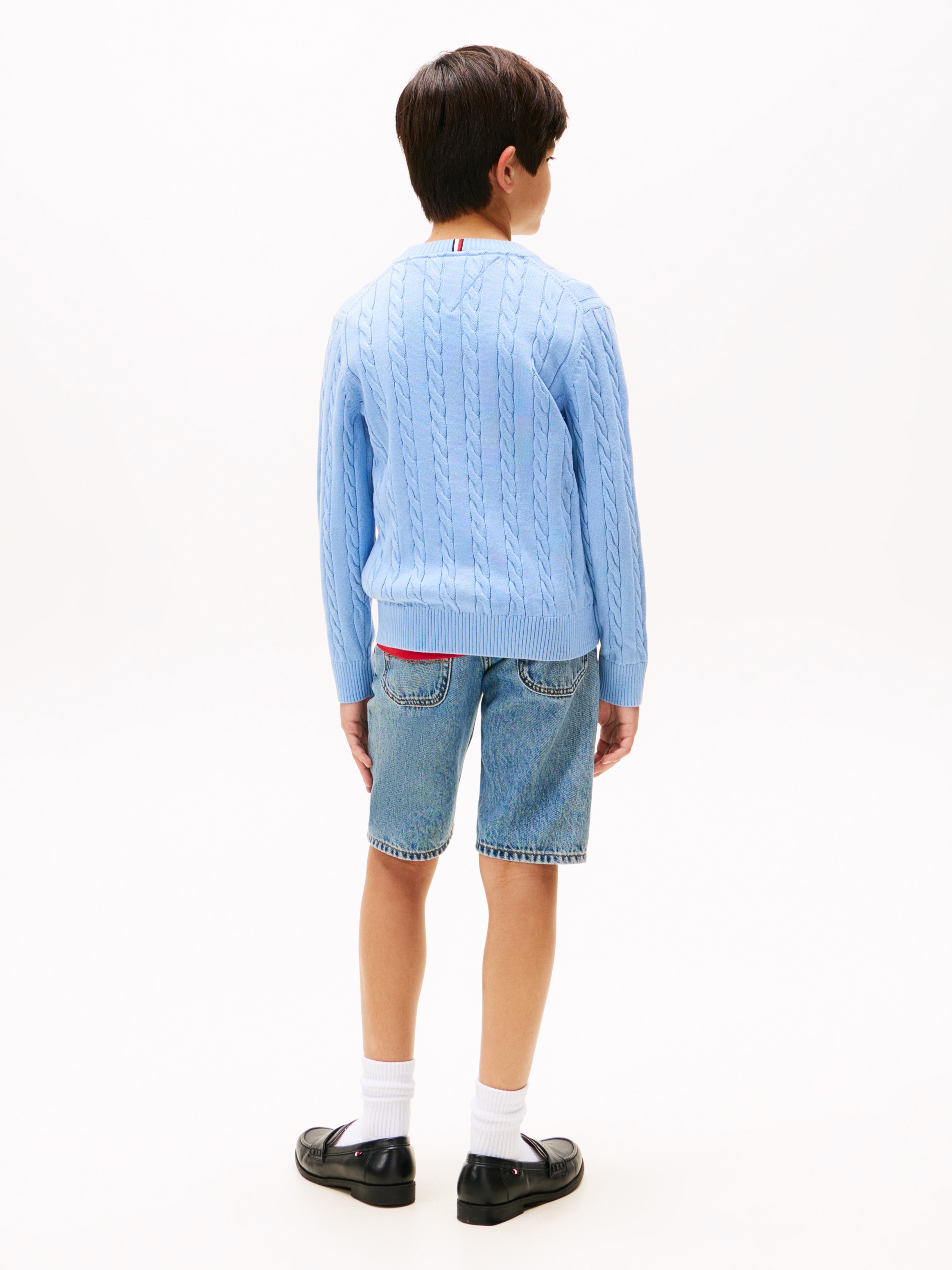 Tommy Hilfiger Strickpullover »COTTON CABLE SWEATER«, für Kinder bis 16 Jahre, mit Zopfmuster