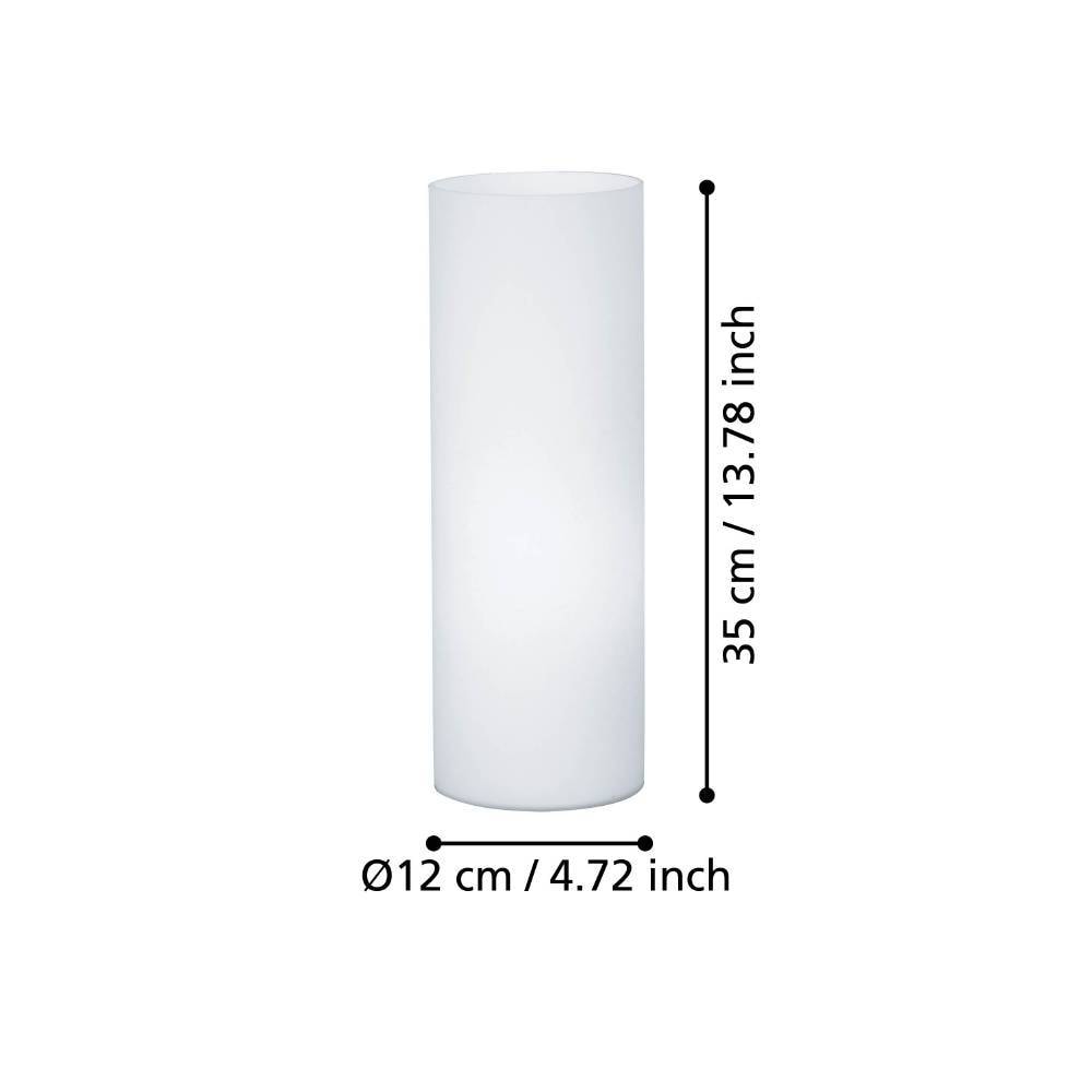 EGLO Tischleuchte »GEO Tischlampe, opal-mattes Glas, Schalter am Kabel, minimalistisch«, 1 flammig, Leuchtmittel E27 | Leuchtmittel wechselbar-ohne Leuchtmittel, Nachttischlampe, Deko-Leuchte, Schlafzimmer, 165cm Kabel, 25x12cm
