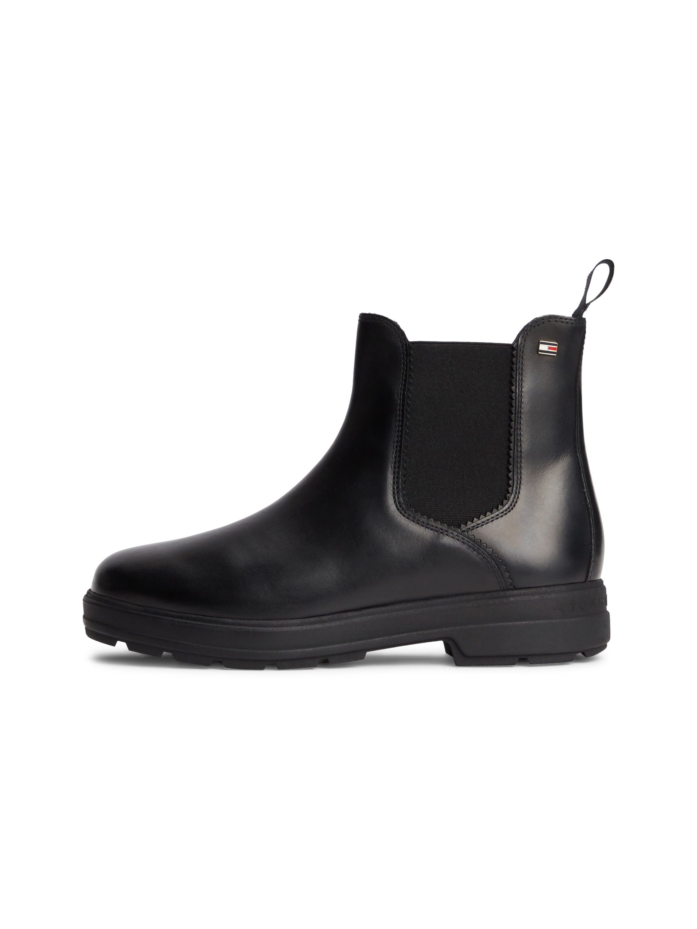 Tommy Hilfiger Chelseaboots »TH FLAG OUTDOOR CHELSEA BOOT«  Blockabsatz, Schlupfboots mit beidseitigem Stretcheinsatz
