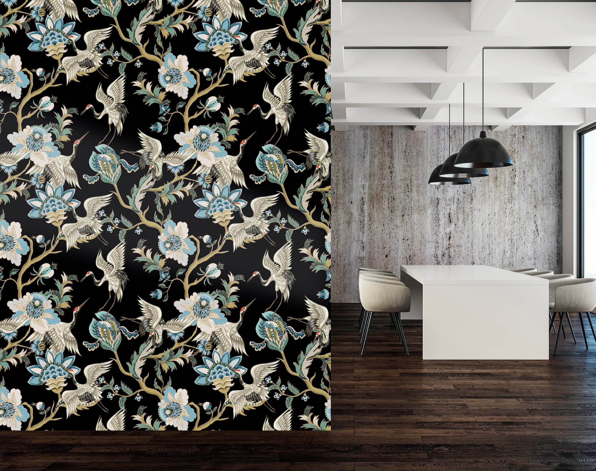 queence Vinyltapete »Elis«, bedruckt-Motiv-botanisch-floral-gemustert-natürlich, 90x250cm, selbstklebend, kinderleichte Anbringung, Sticker