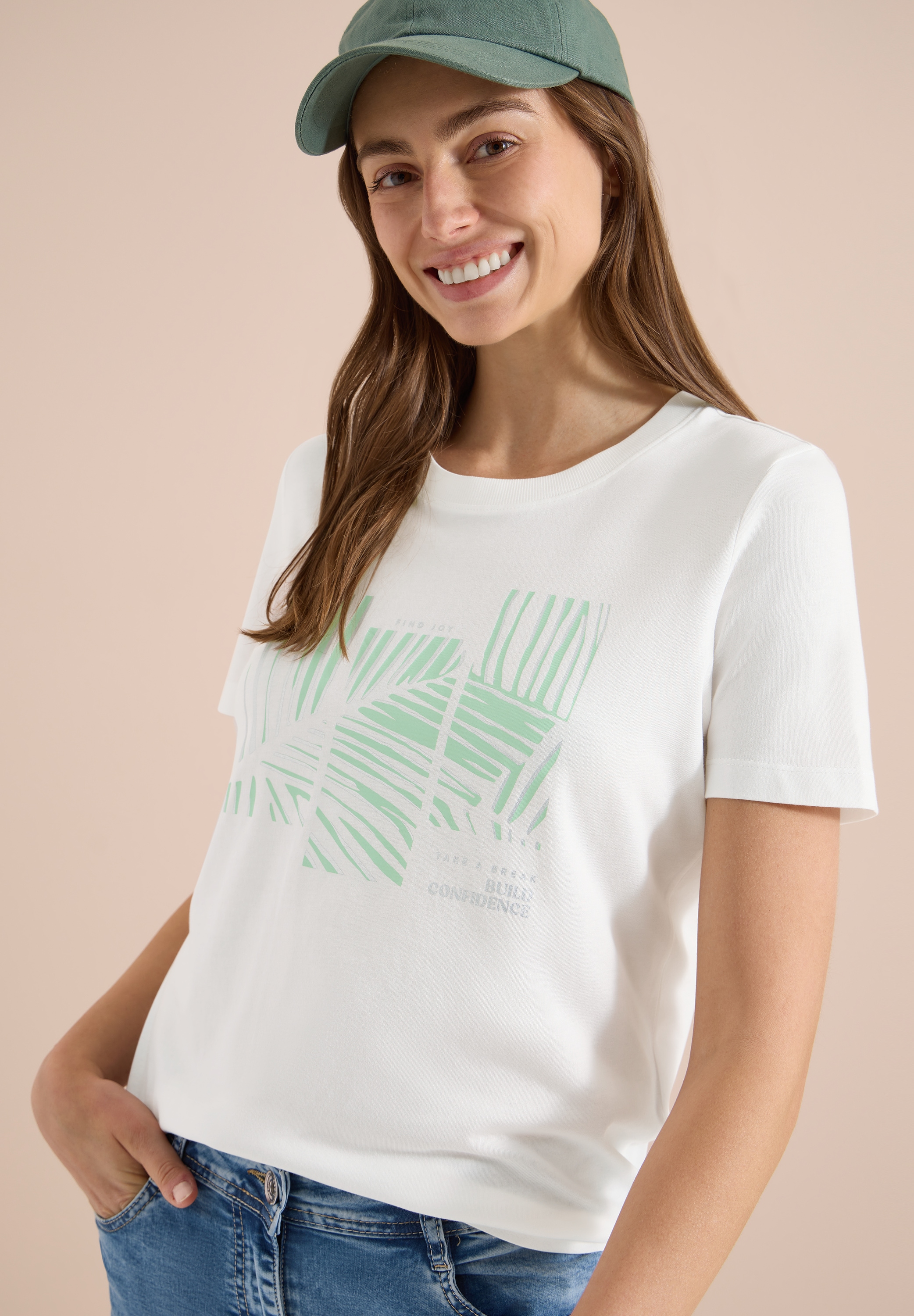 Cecil Kurzarmshirt »Style Lea« Sommershirt mit Rundhals und Artwork