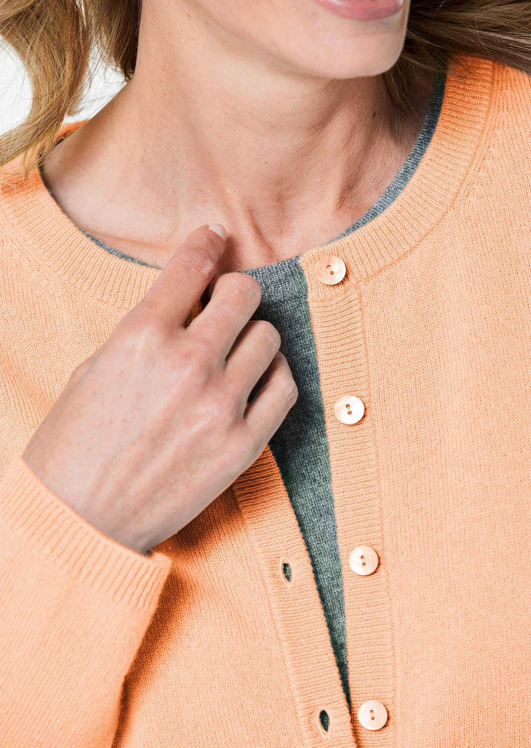 GOLDNER Strickjacke »Kaschmirstrickjacke mit Rundhalsausschnitt«