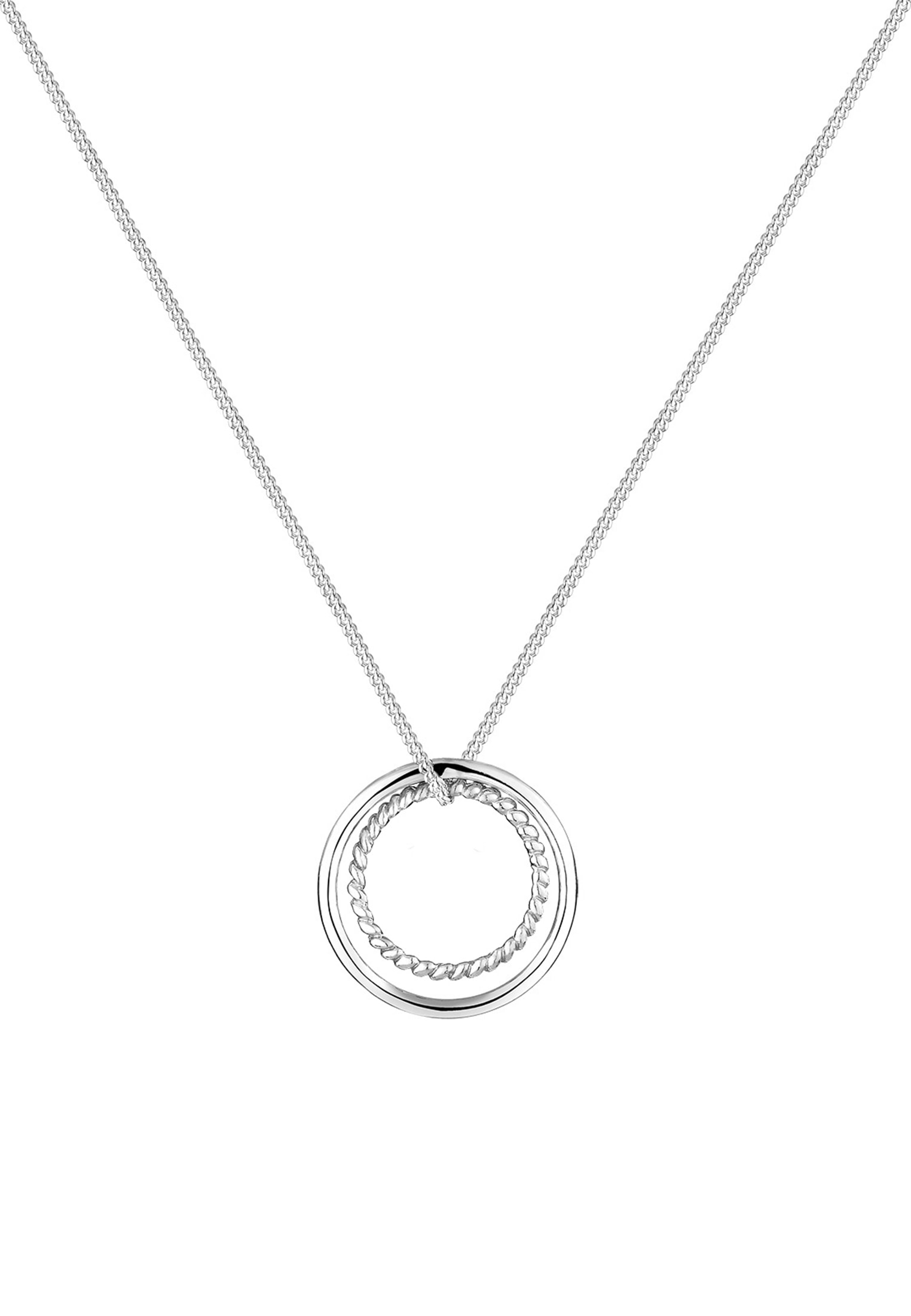 Elli Lange Kette »Halskette Kreis 925 Sterling Silber Bicolor«