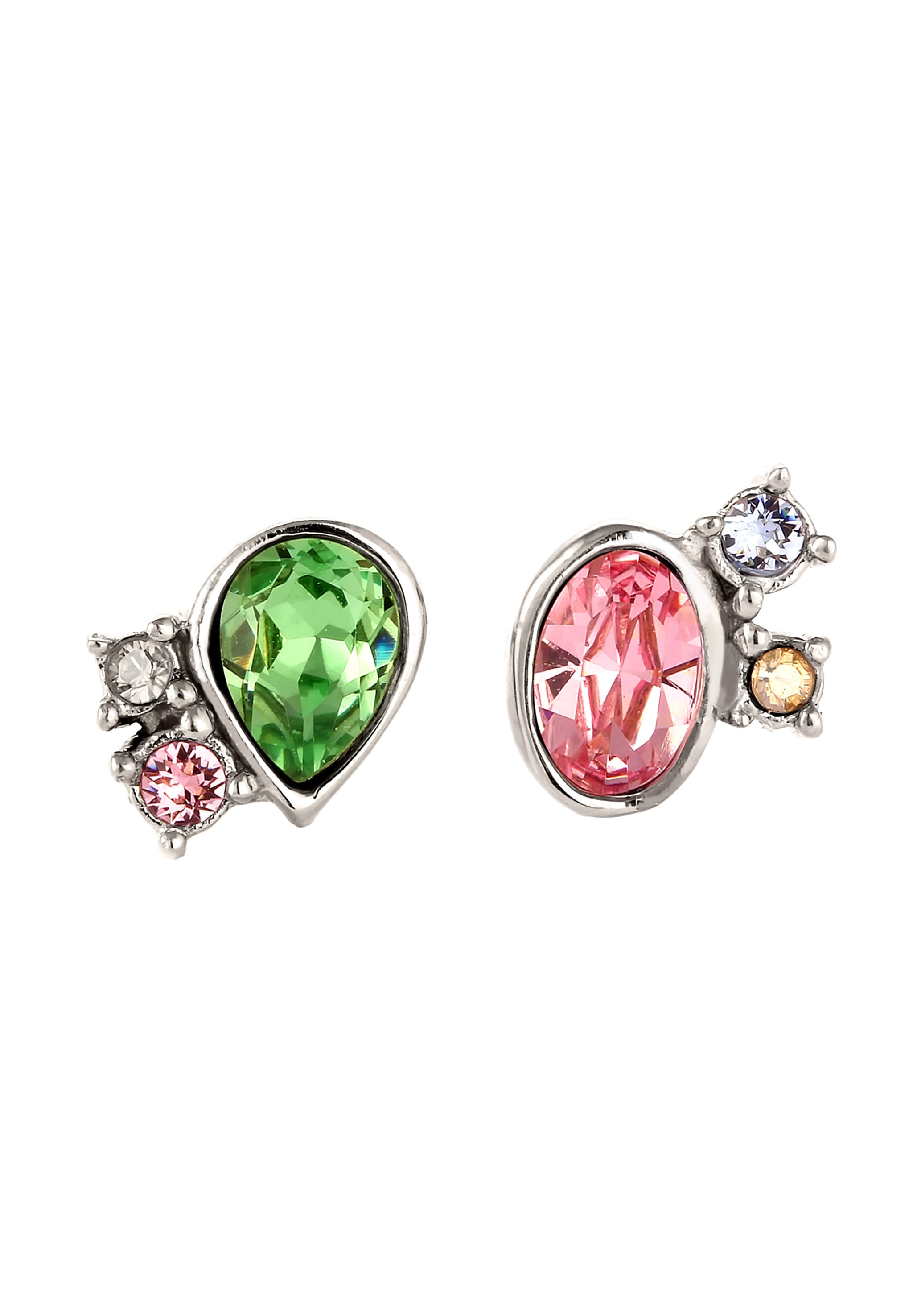 Elli Paar Ohrstecker »Ohrringe Ohrstecker Glas Kristalle Rosa Grün 925 Sterling Silber«