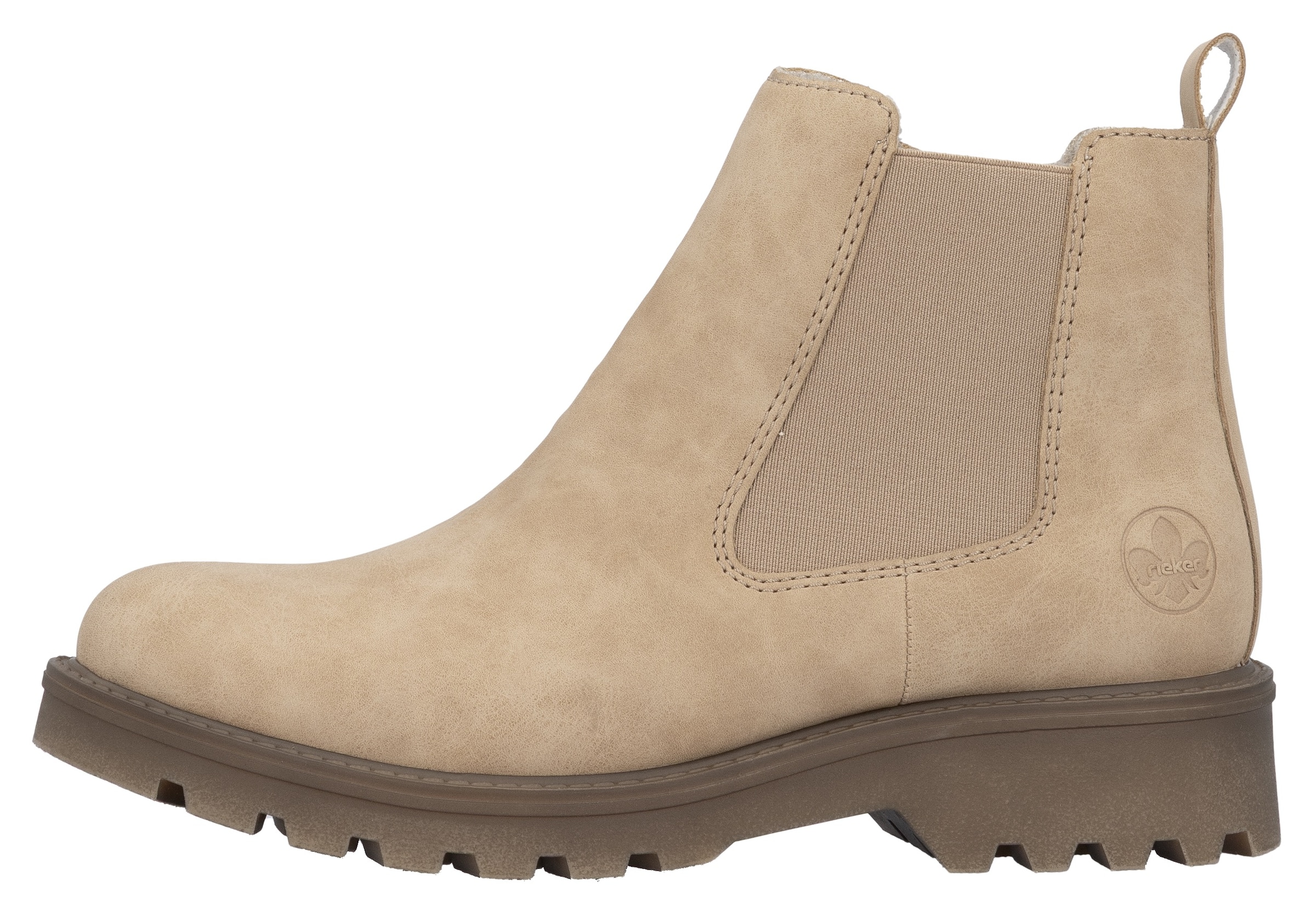 Rieker Chelseaboots  , Schlupfboots, Stiefelette, Blockabsatz, mit kuscheligem Warmfutter
