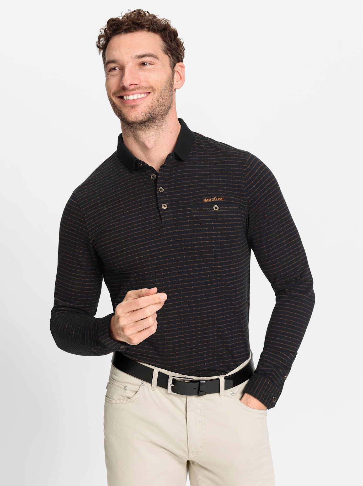 Marco Donati Poloshirt »Langarm-Shirt«, (1 tlg.)
