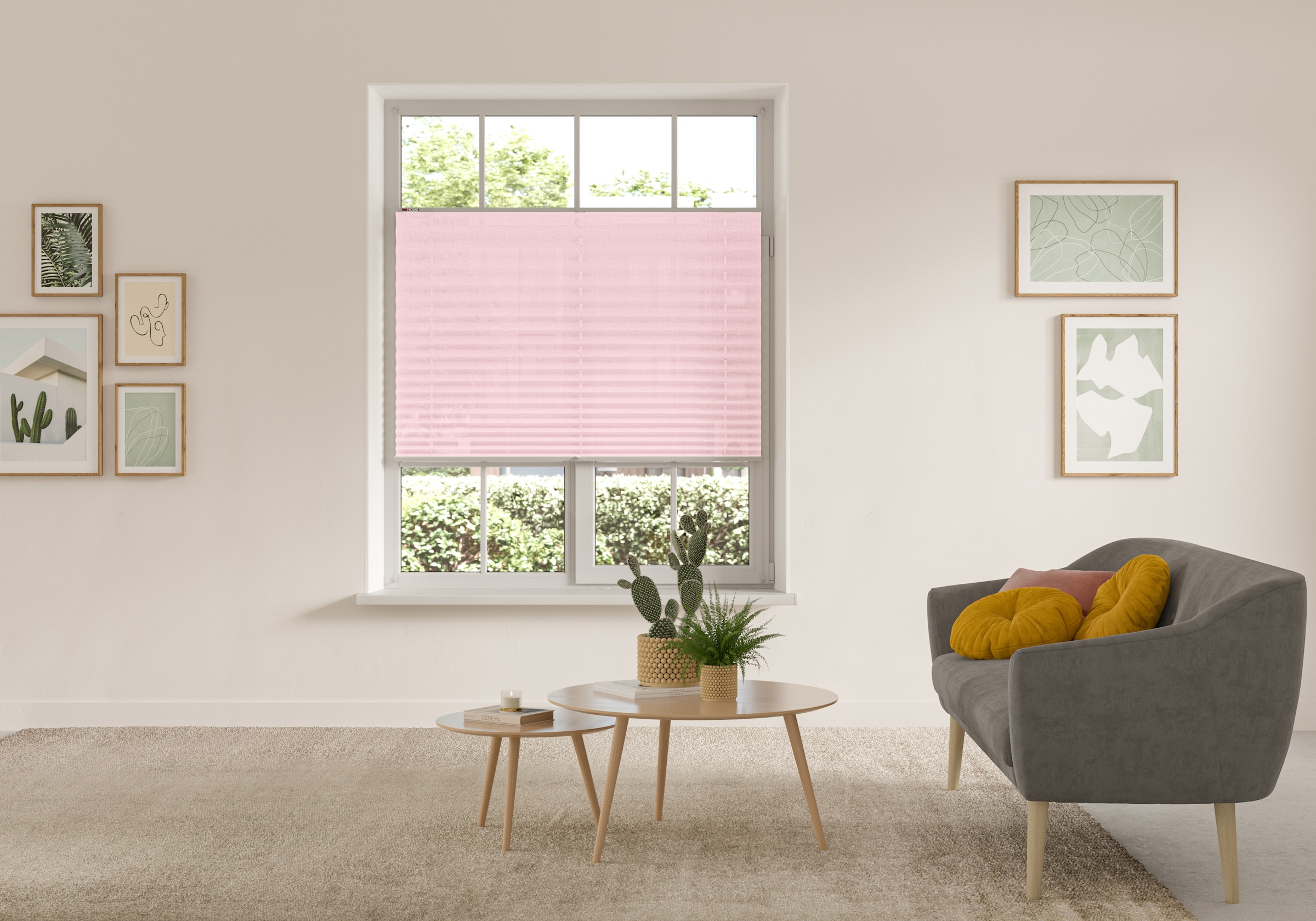 OTTO home Plissee »DAHRA - in Crush-Optik« Lichtschutz ohne Bohren verspannt Fixmaß, Bestseller mit über 5500 4,5-Sterne-Bewertungen, Klemmträger