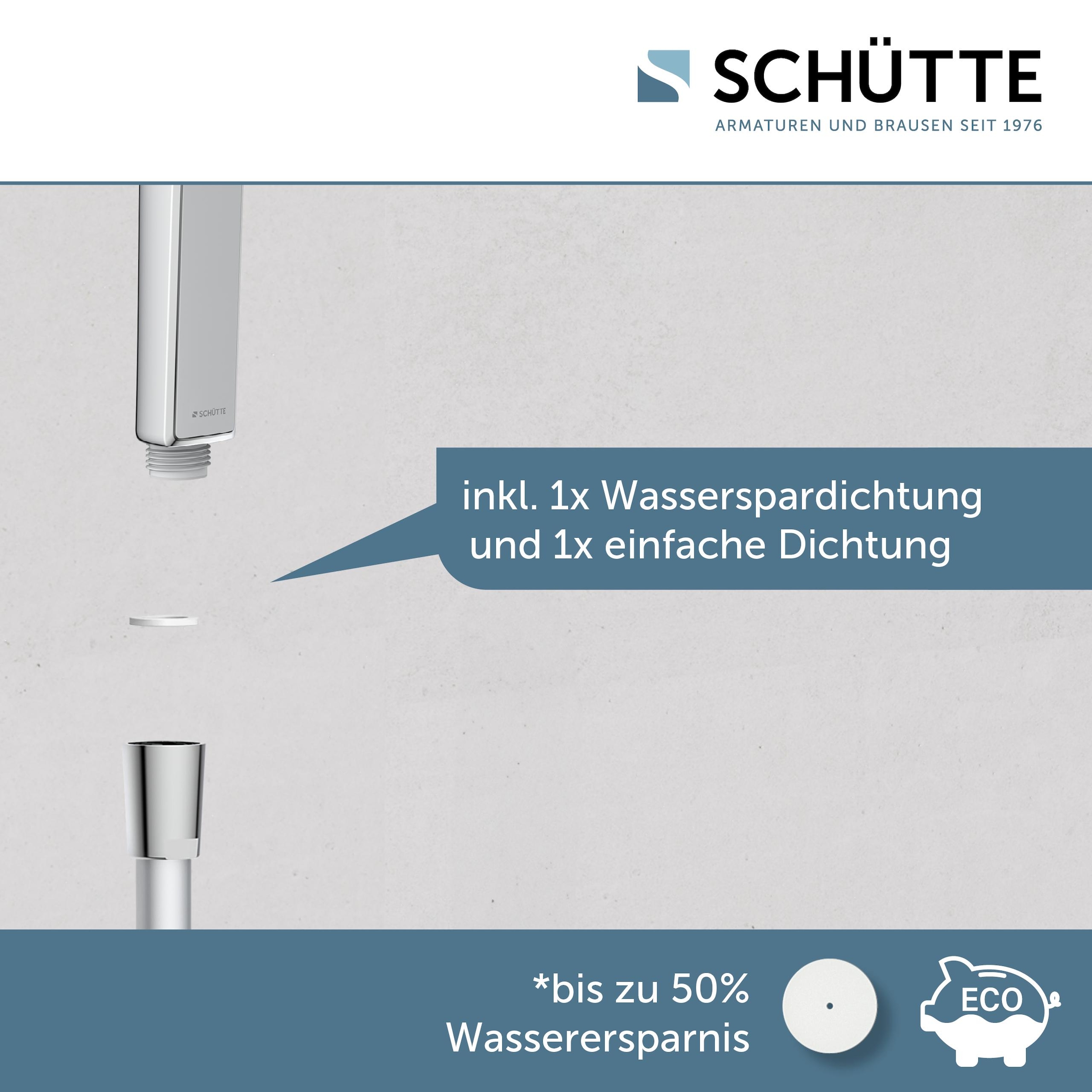 Schütte Handbrause »HAWAII«, 3-fach verstellbar, mit Antikalknoppen, wassersparend, rund