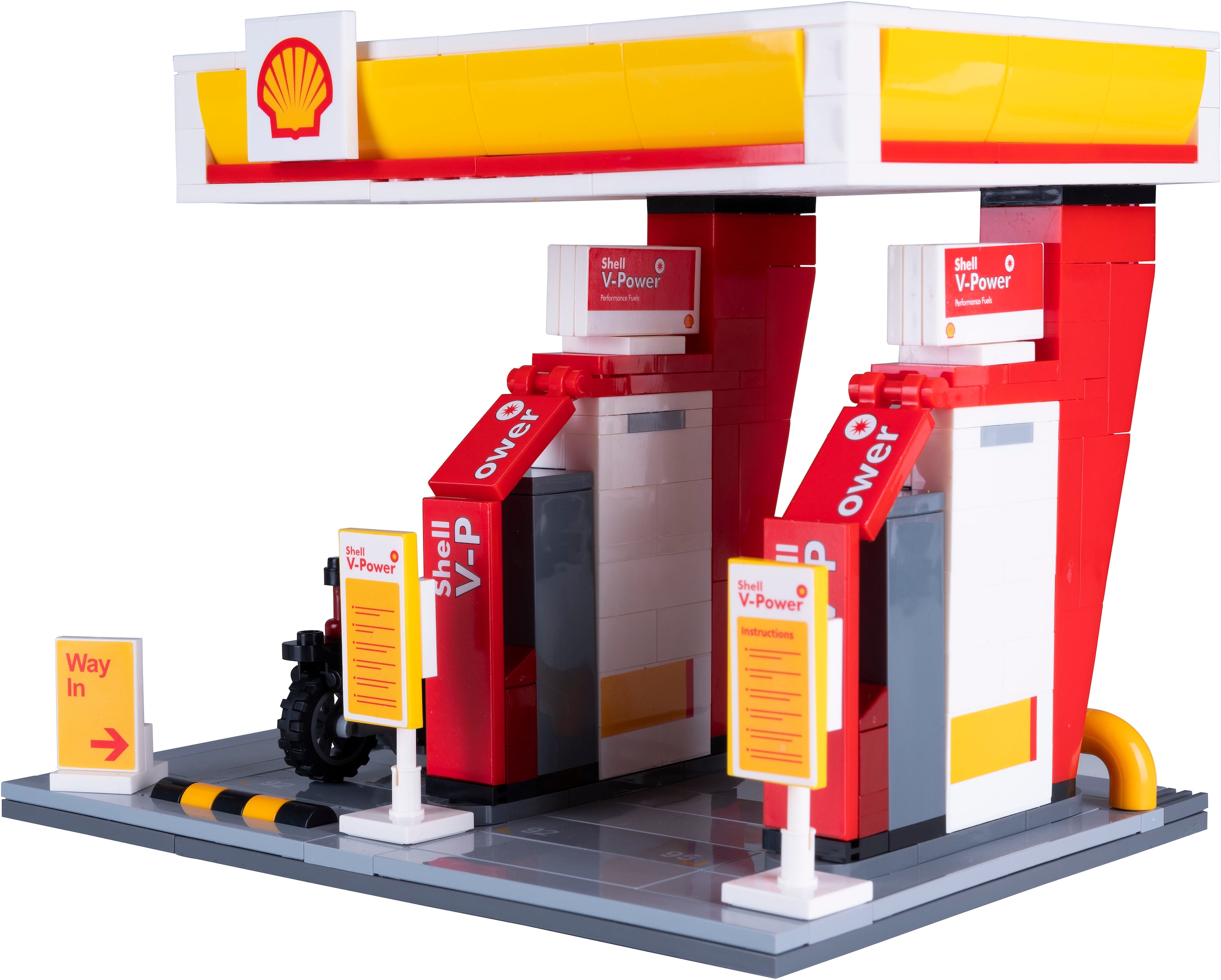 Jamara Konstruktions-Spielset »CaDA, Shell Tankstelle Bricks«, (305 St.)