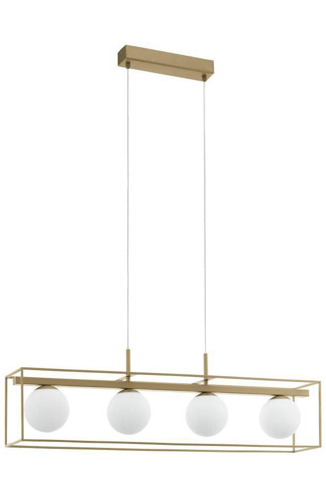 EGLO Hängeleuchte »VALLASPRA Pendellampe, Stahl, Glas, E14, IP20, Esszimmerlampe, Lampe«, 4 flammig, Leuchtmittel E14 | ohne Leuchtmittel, Hängelampe 4-flammig - für Esszimmer, Küche oder Wohnzimmer
