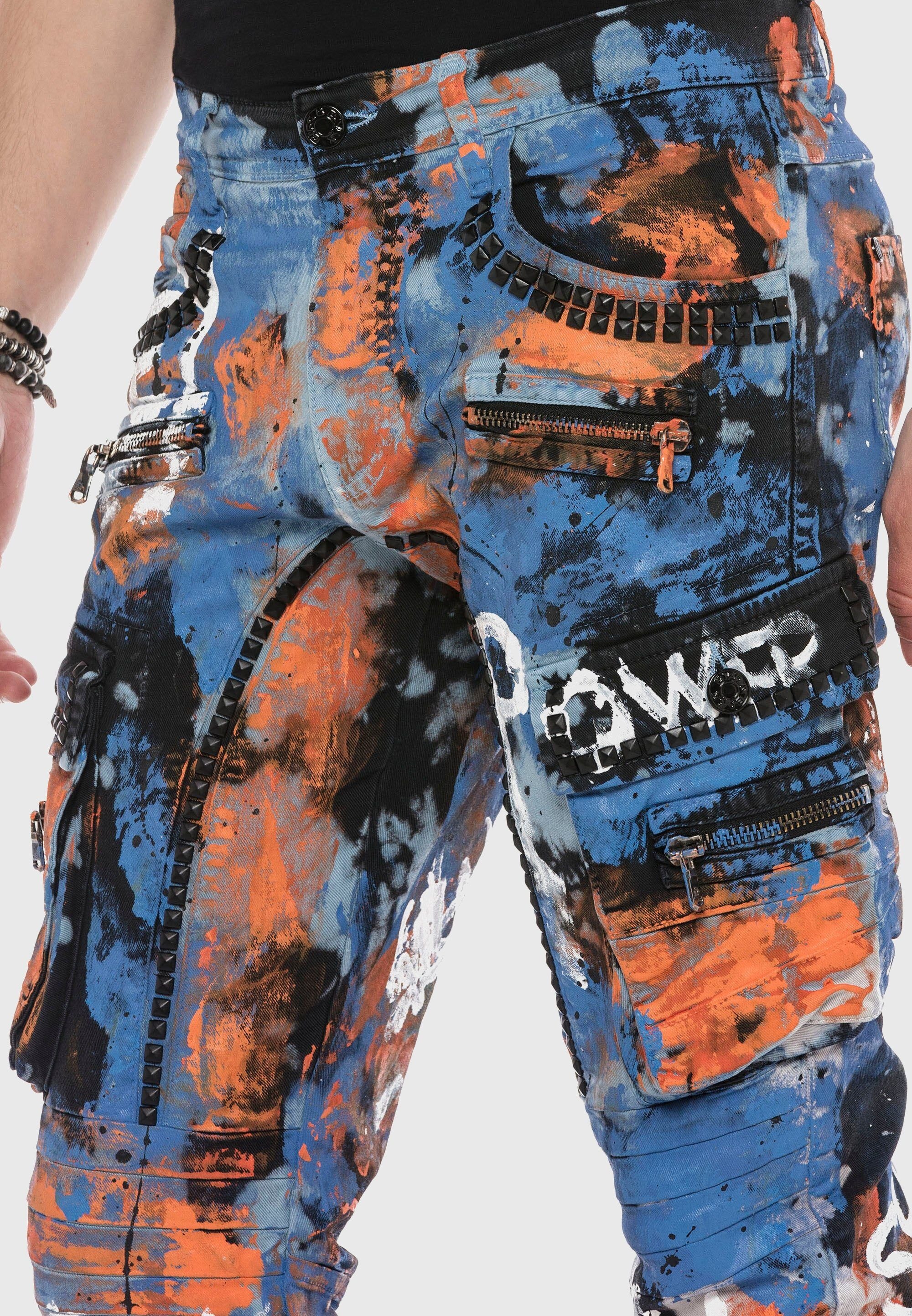 Cipo & Baxx 5-Pocket-Jeans »Cipo & Baxx Jeans« mit farbenfrohem Print
