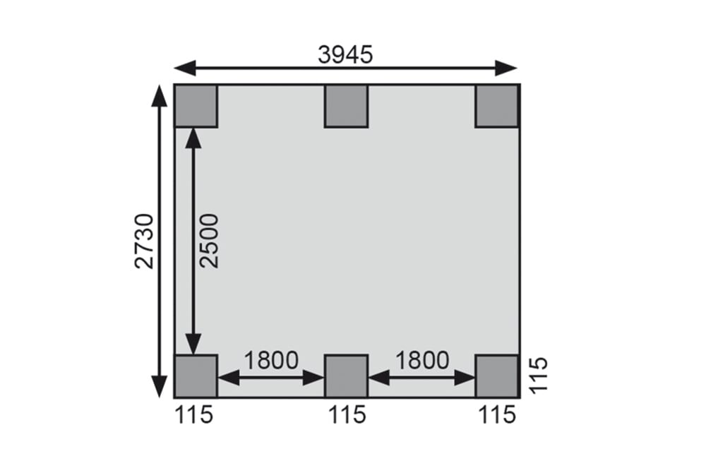 Karibu Einzelcarport »Classic Grundpaket Stahl , kesseldruckimprägniert« Massivholz 250 cm KDI aus Masivholz