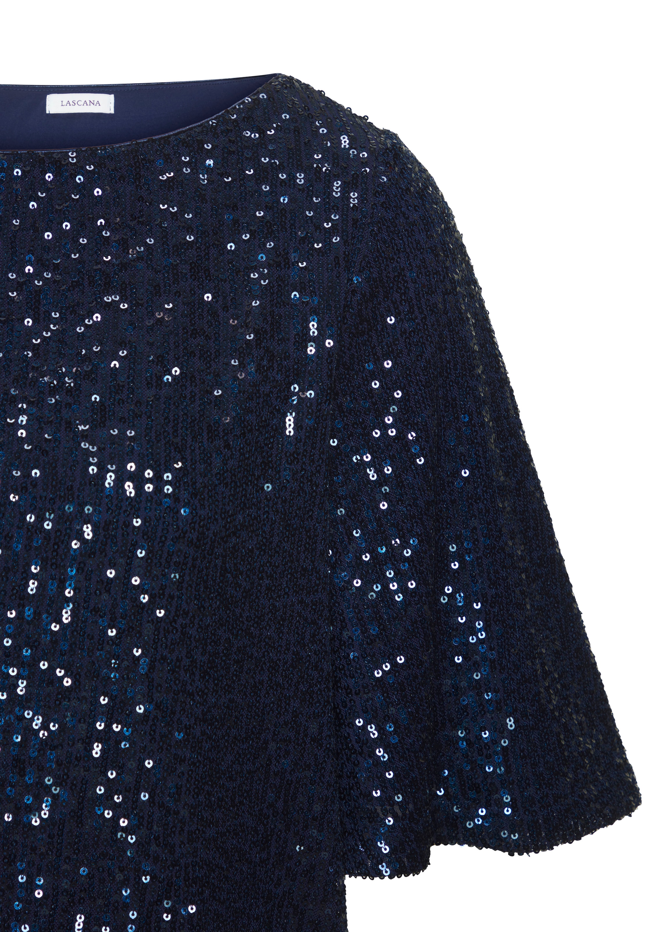LASCANA Paillettenshirt mit weiten Ärmeln, festliches Glitzershirt, Partyshirt