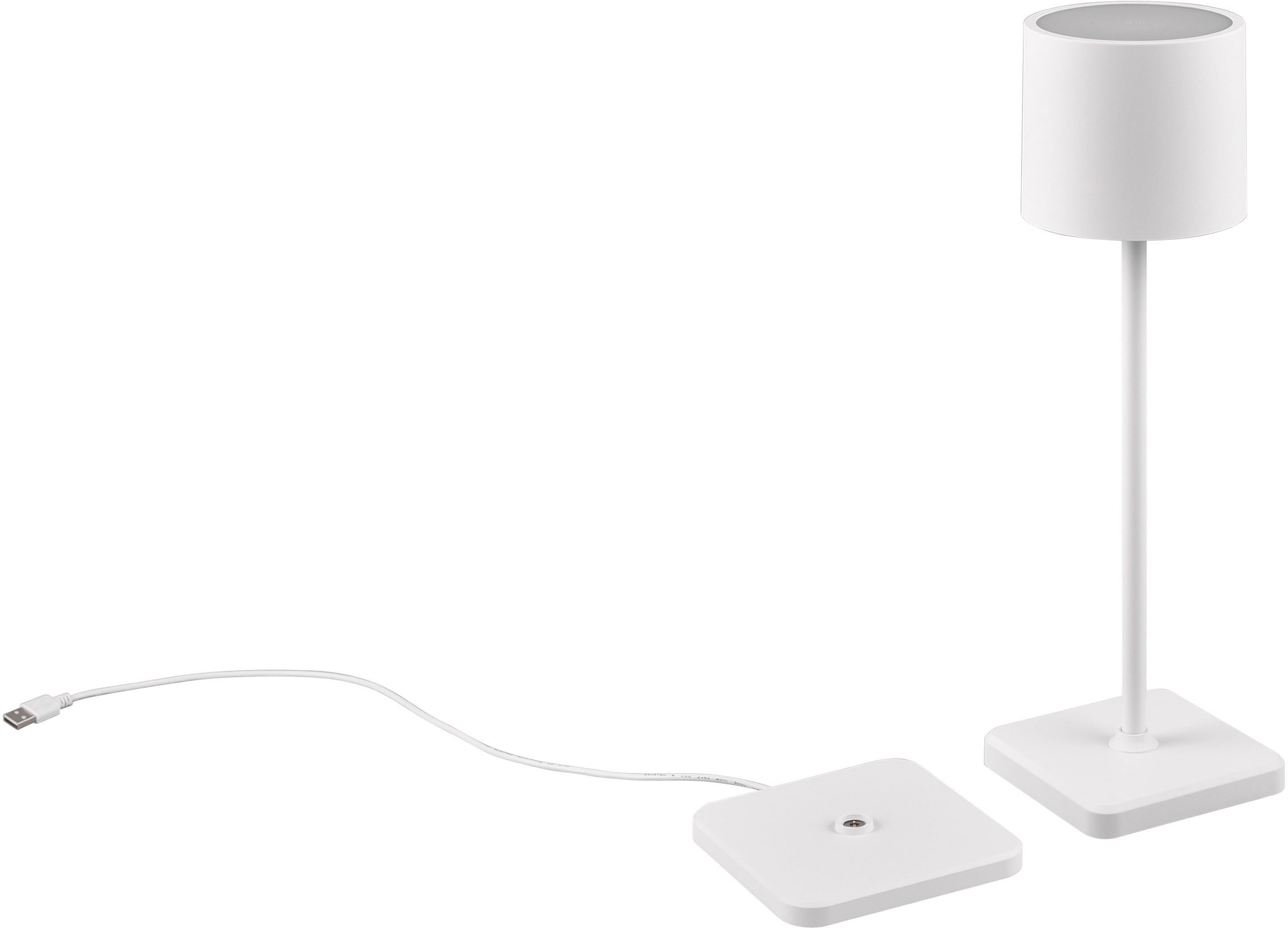 Reality Leuchten LED Außen-Tischleuchte »Fernandez« LED-Board 1 Stk. Farbwechsler warmweiß - kaltweiß Garten Akku Tischlampe USB Ladestation...