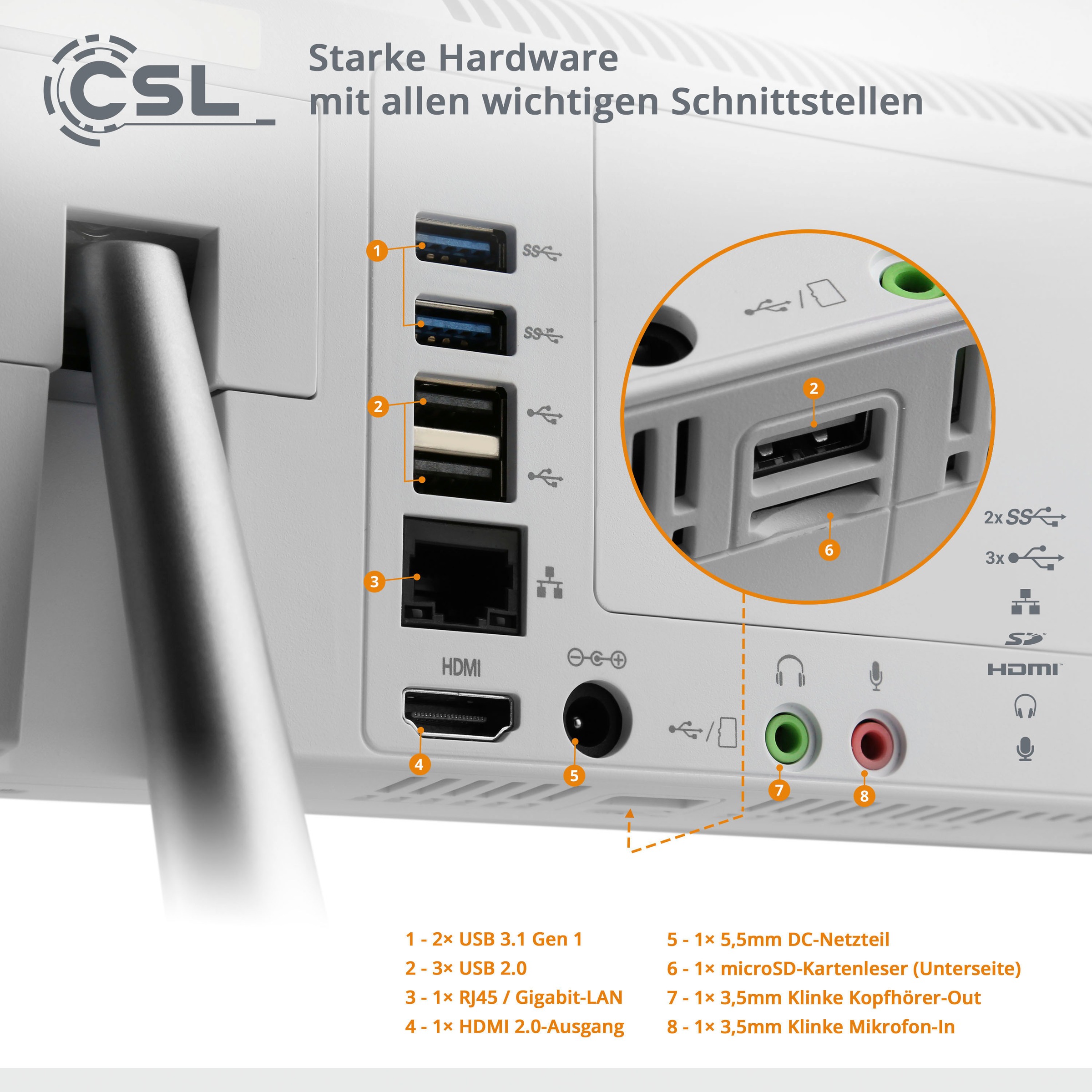 CSL All-in-One PC »Unity F24B-GLS mit Windows 10 Pro«