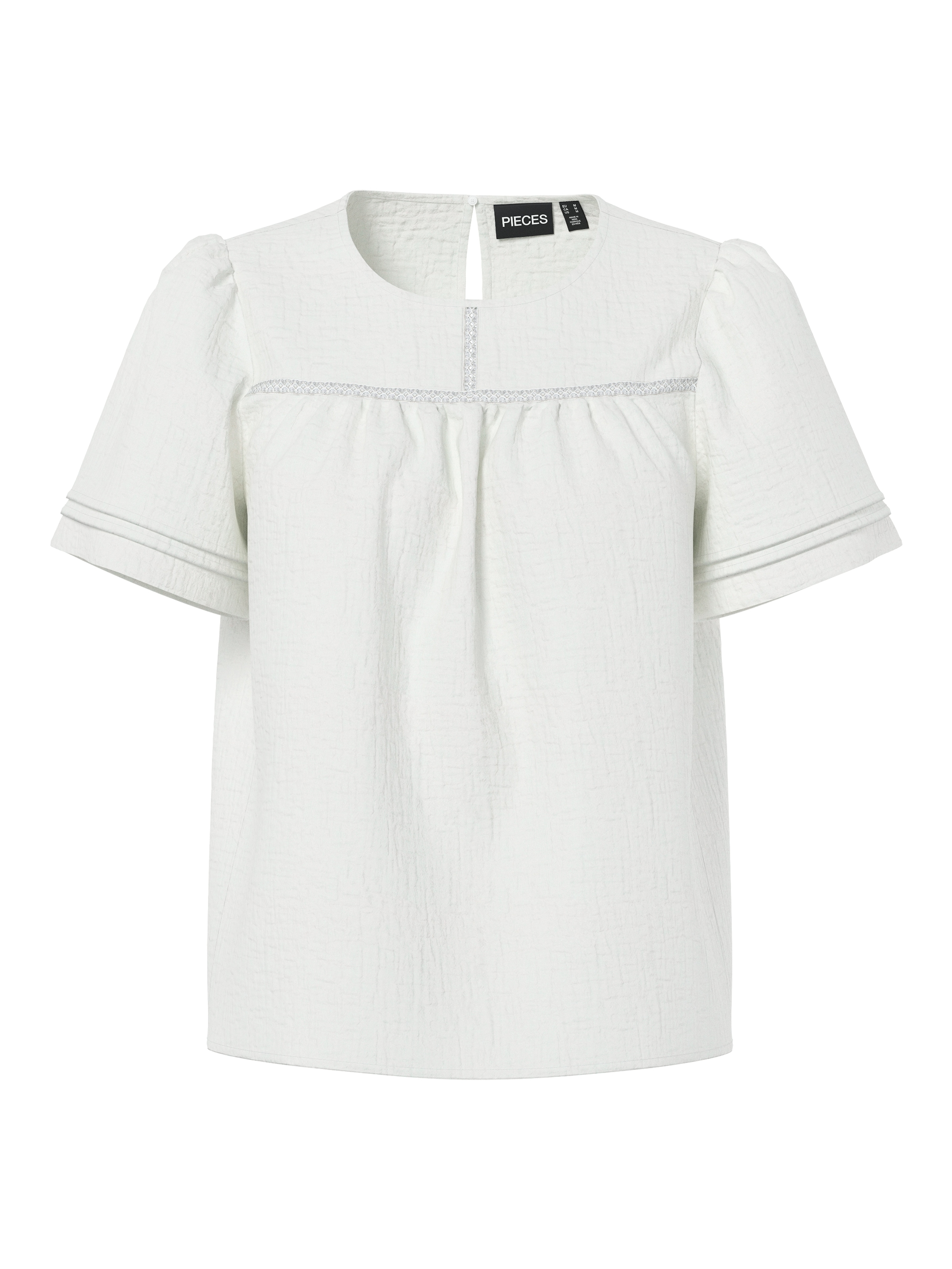 pieces Blusenshirt »PCSIKKA SS TOP WVN NOOS BC« mit Puffärmeln