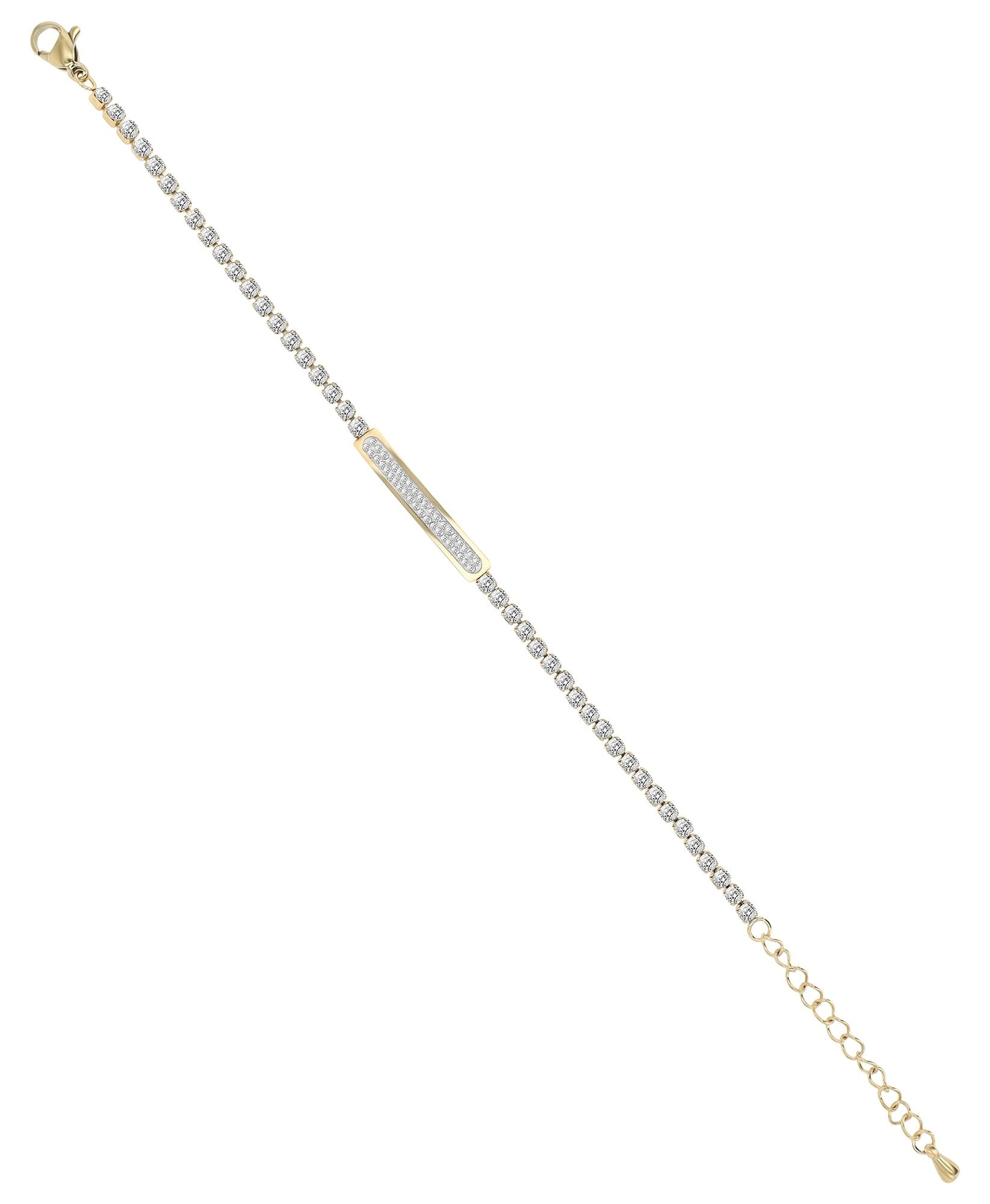 Adelia´s Armband »Damen Armband aus Edelstahl mit Strass Steinchen 16 cm«