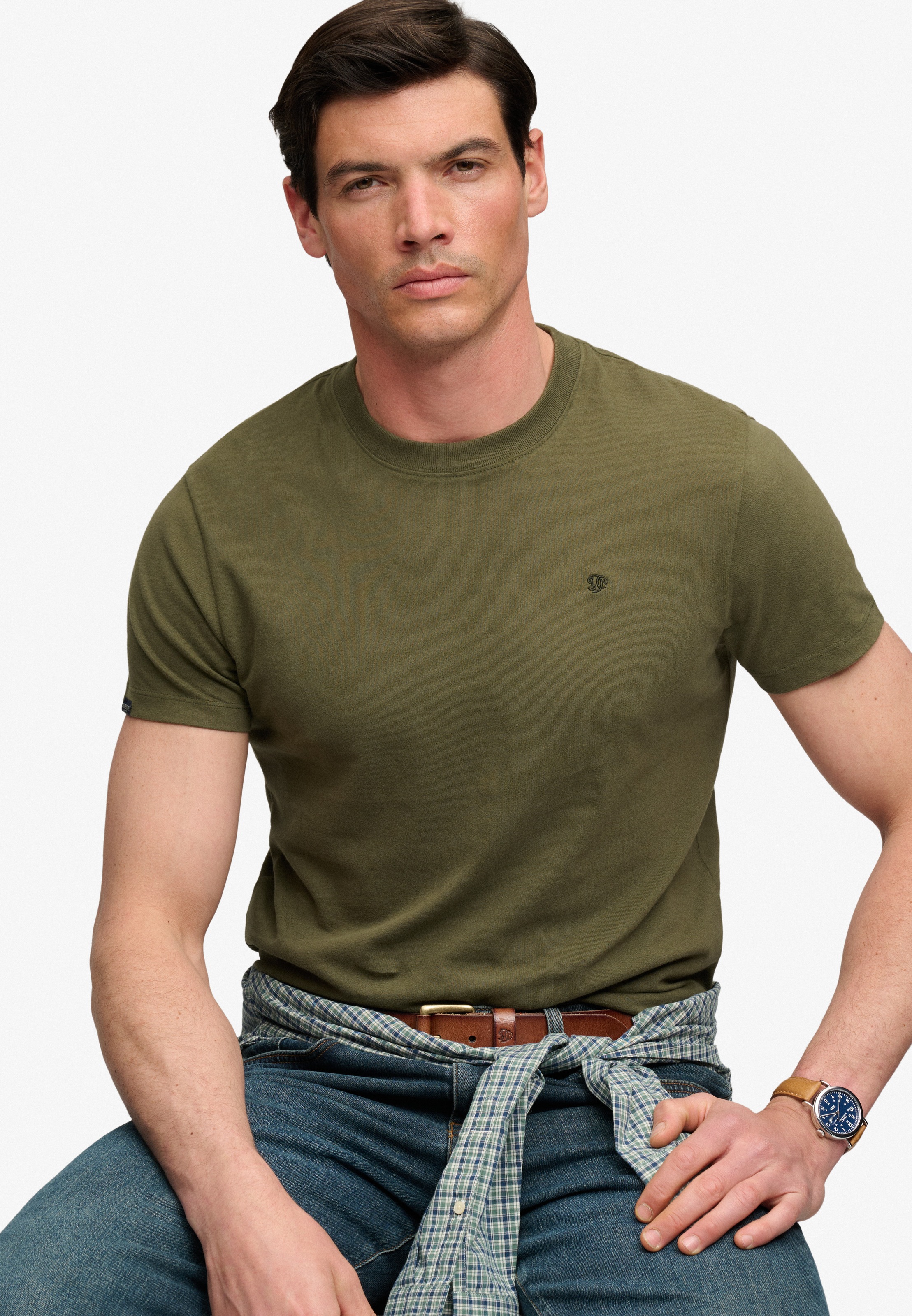 Superdry Rundhalsshirt »ESSENTIAL SDCO LOGO EMB TEE« Baumwolle, regular fit