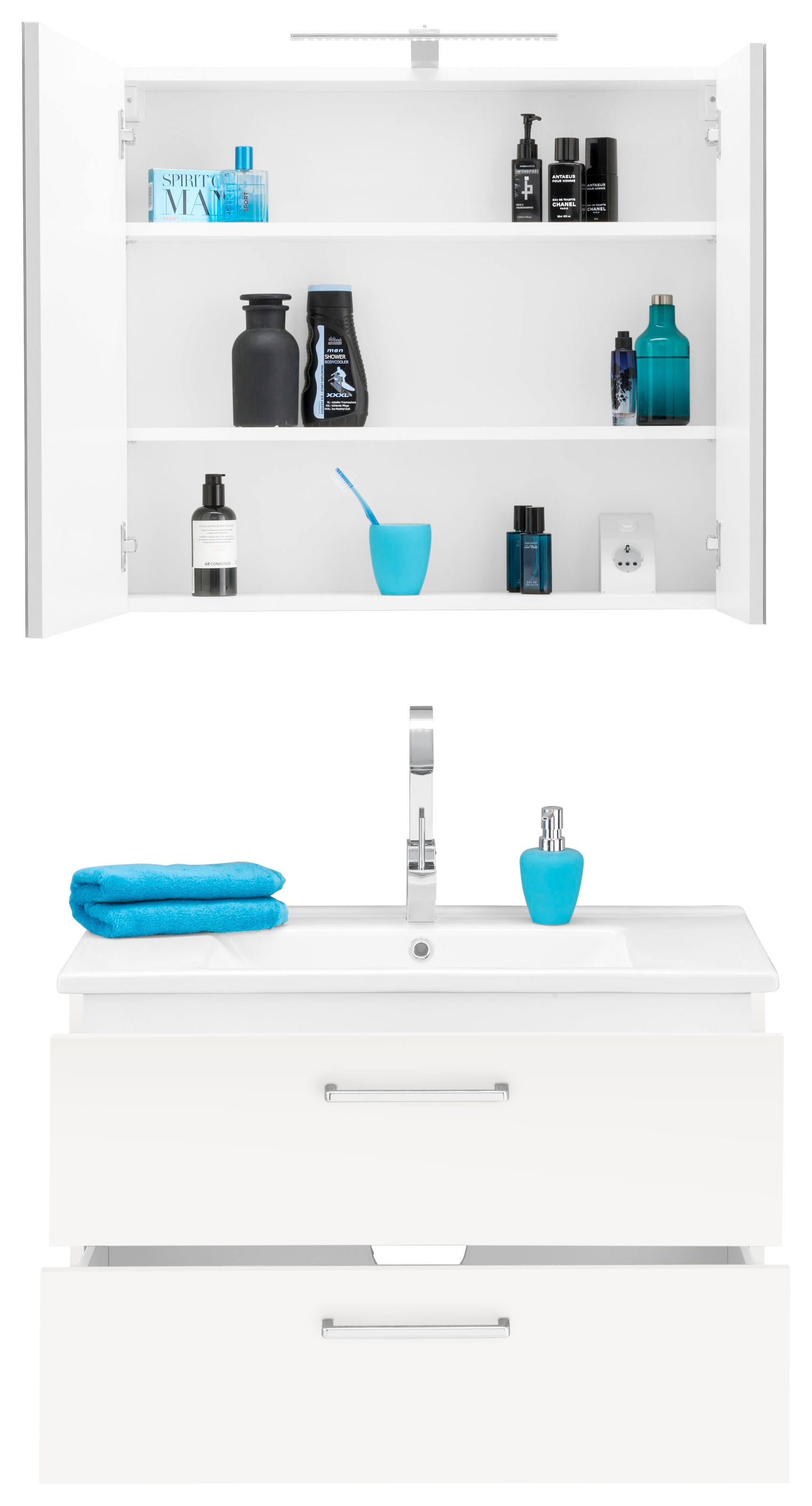OPTIFIT Badmöbel-Set »Napoli«, (Set, 2 St.), mit Soft-Close-Funktion, Breite 85 cm