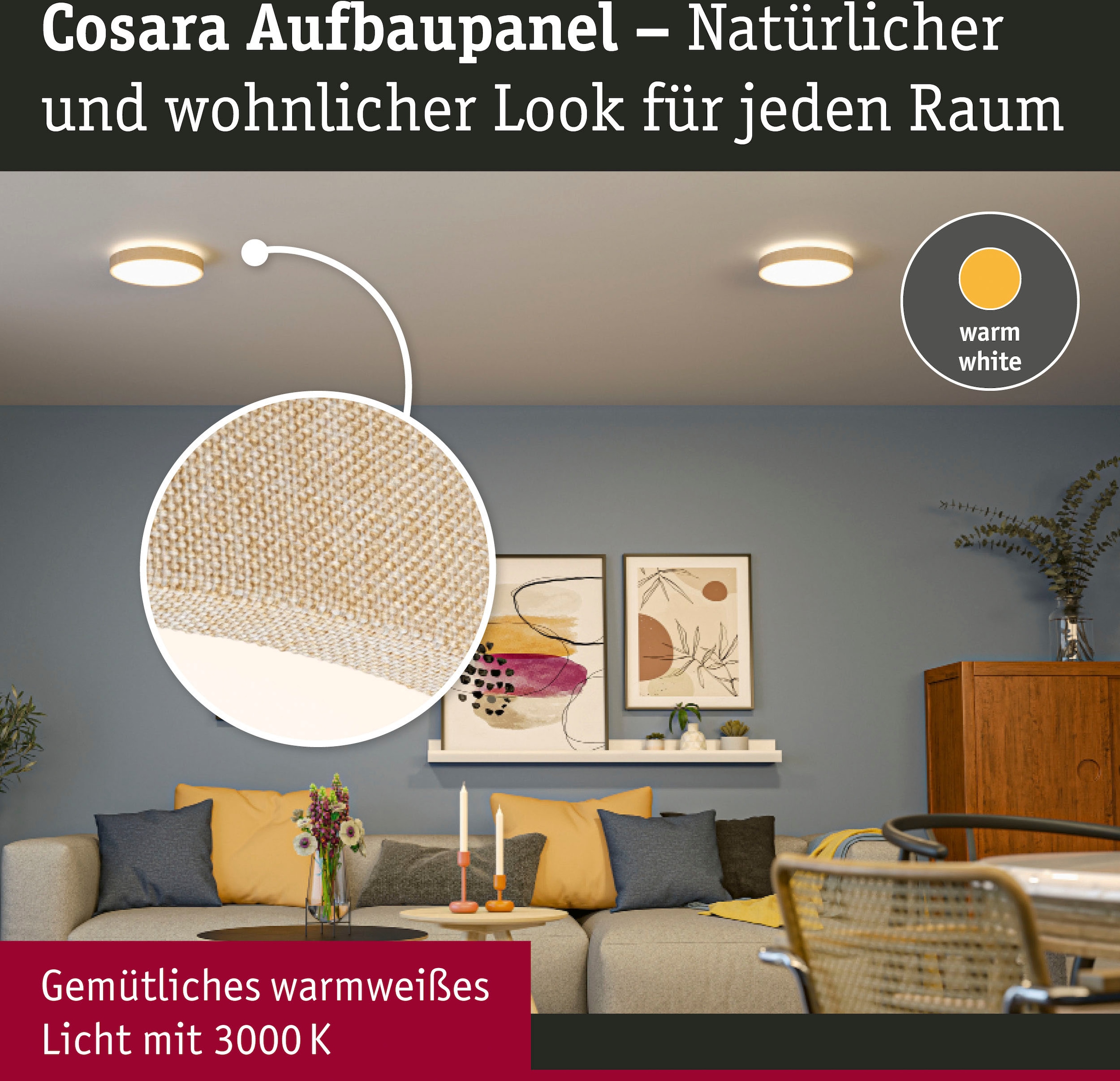 Paulmann LED Panel »Cosara 15W 3000K 300mm IP44«, 1 flammig