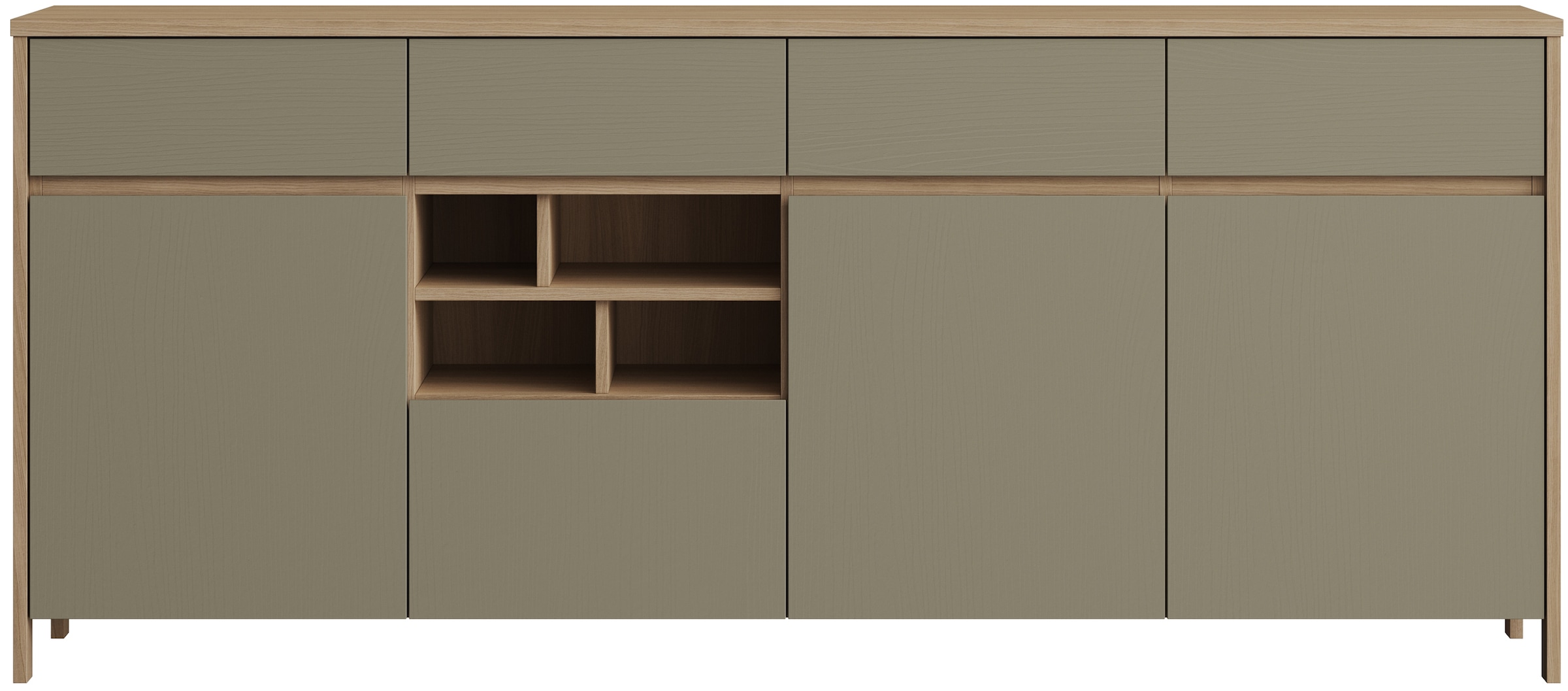 Home affaire Sideboard »Stranda, moderner Schrank, Kommode im Scandi-Style, 198 cm breit« elegante Rahmenoptik, ausreichend Stauraum, vielseitig einsetzbar