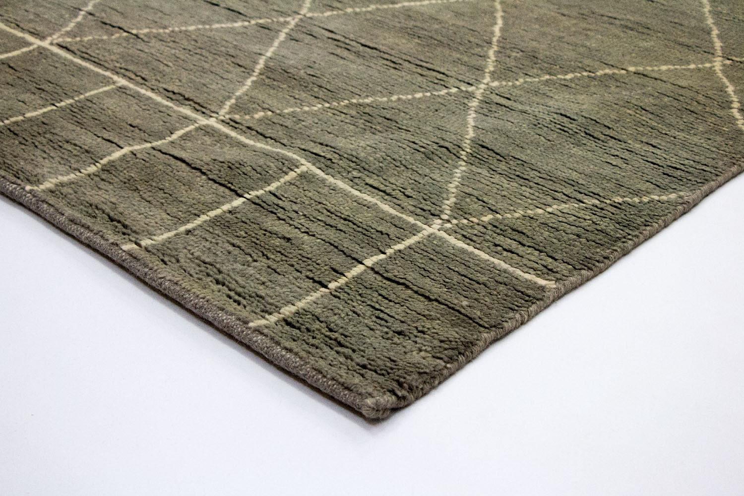 OTTO morgenland rechteckig, Teppich Wollteppich »Designer handgeknüpft grün«, bei handgeknüpft