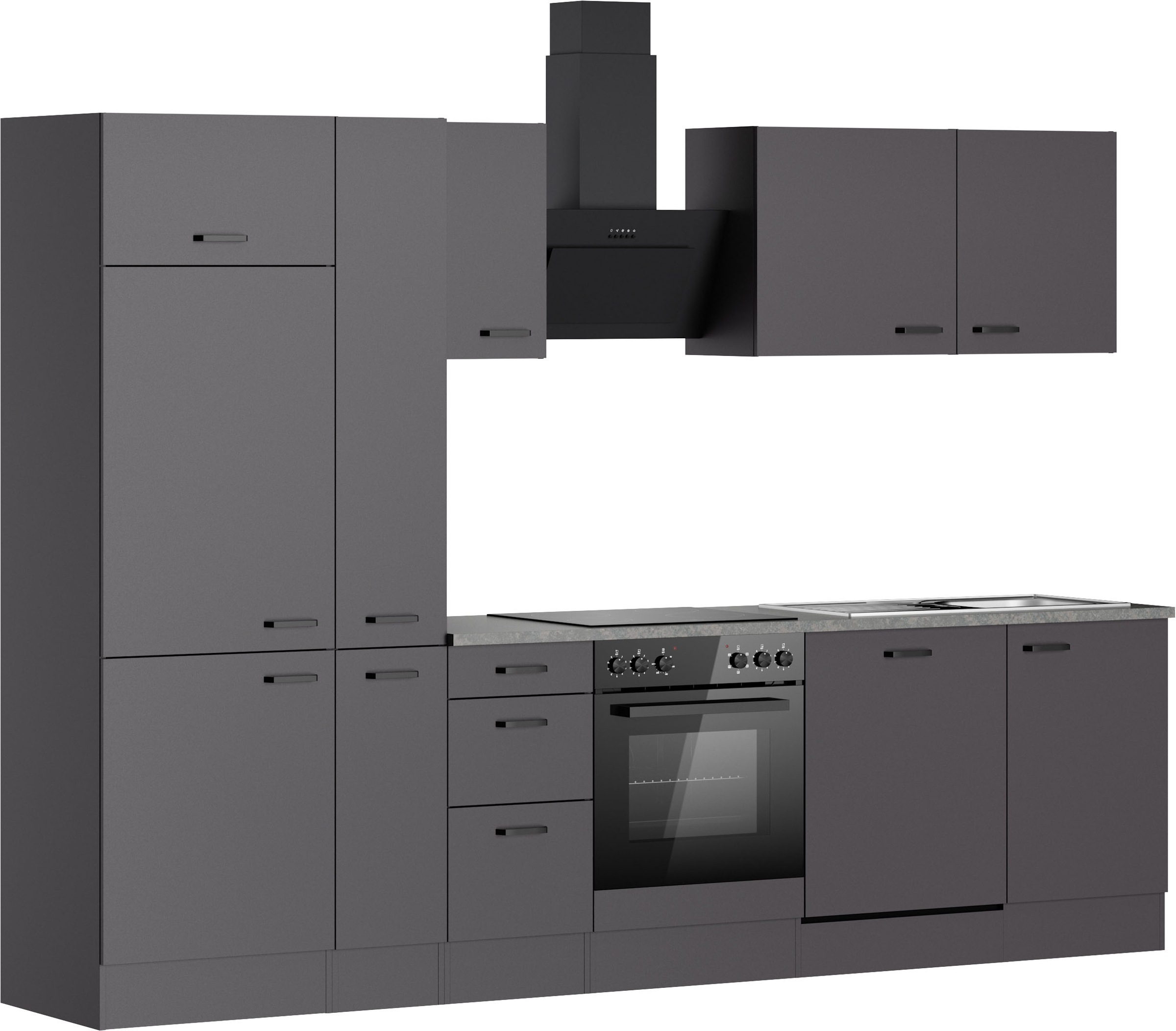 OPTIFIT Küchenzeile »OPTImulti« Breite 300 cm, wahlweise mit E-Geräten und Edelstahlspüle