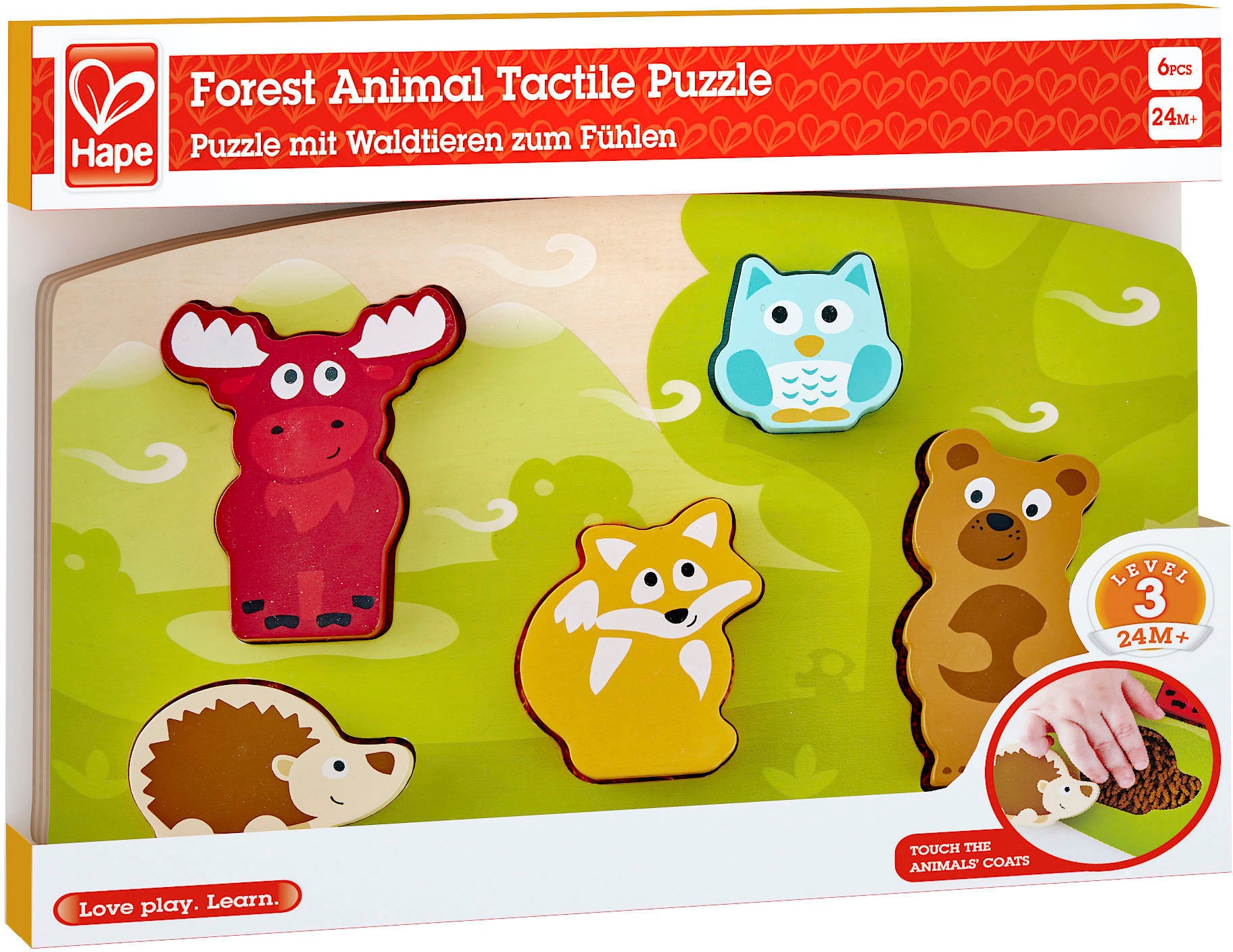 Hape Steckpuzzle »Waldtiere Fühlpuzzle«