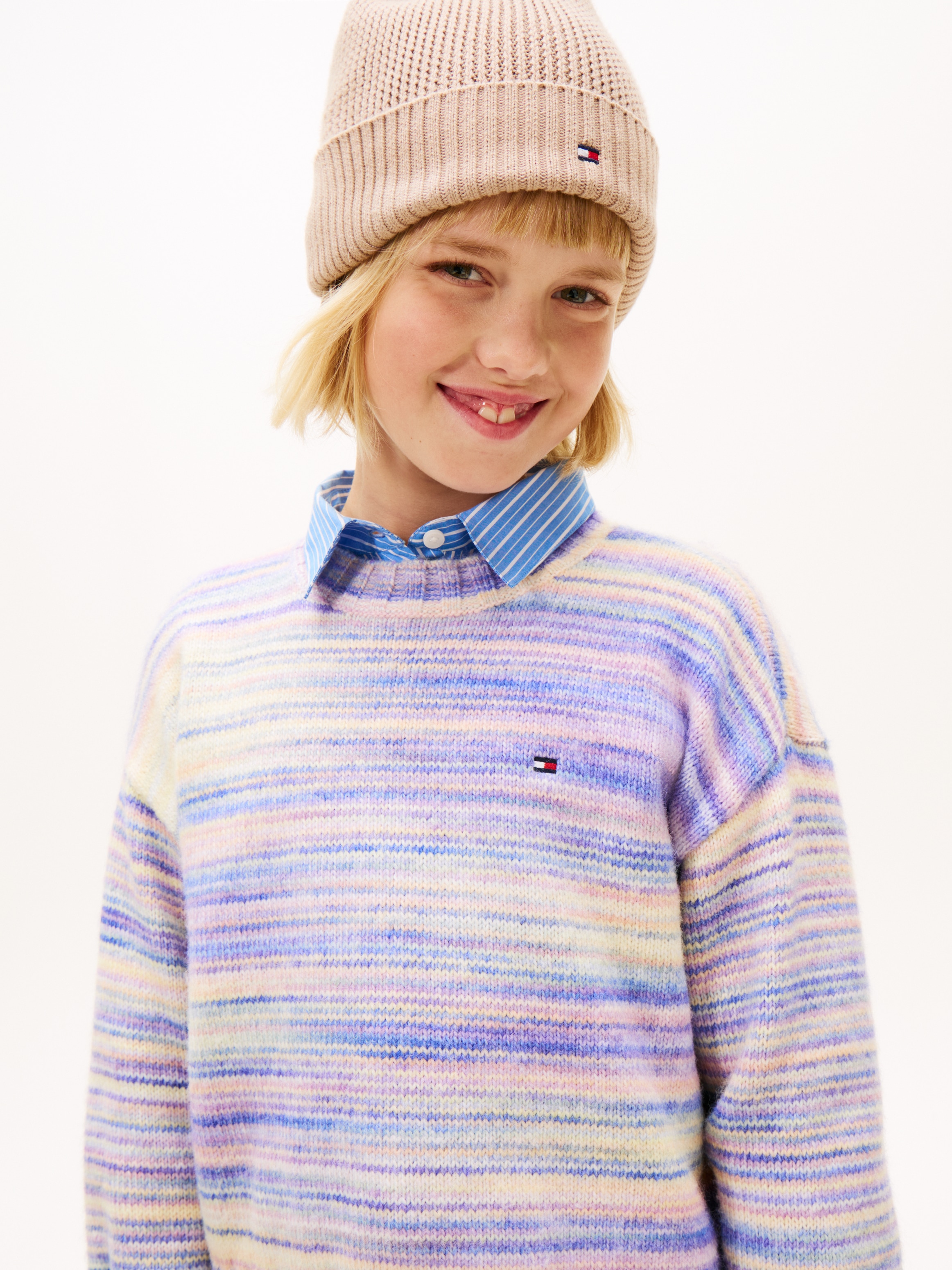 Tommy Hilfiger Strickpullover »MELANGE SWEATER« Regular fit, Kinder bis 16 Jahre