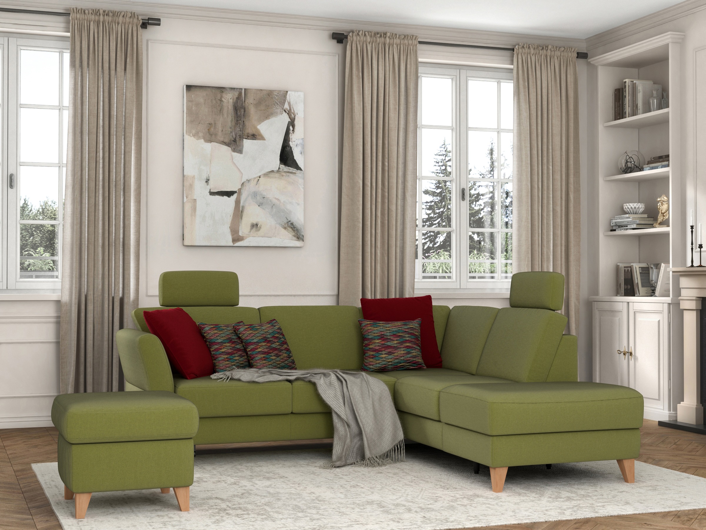 sit&more Ecksofa »Visby L-Form«, Wahlweise mit Bettfunktion und Stauraum, frei im Raum stellbar