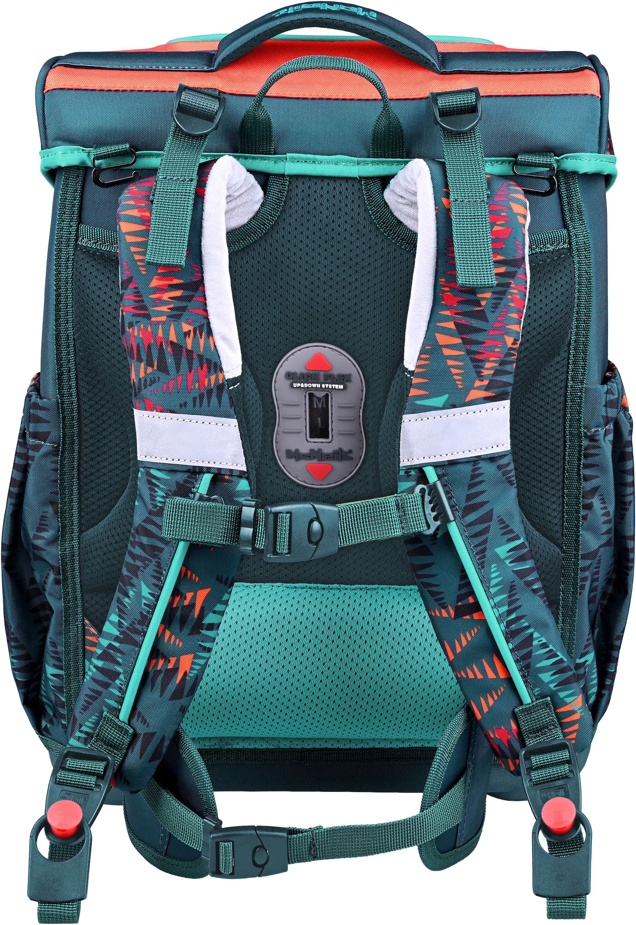 McNeill Schulranzen »Bravo, inkl. Etui, Turnbeutel,« Reflektierende Streifen auf den Schultergurten;Retroreflektierende Flächen