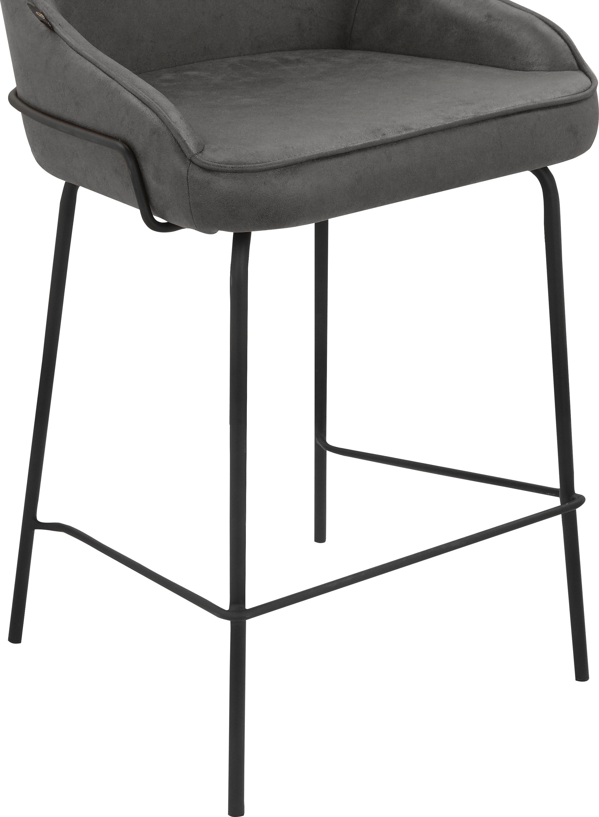 Leonique 4-Fußstuhl »Puant«, 2 St., Luxus-Microfaser, mit Stoff aus Polyester/recyceltem Polyester, Sitzhöhe 65 cm