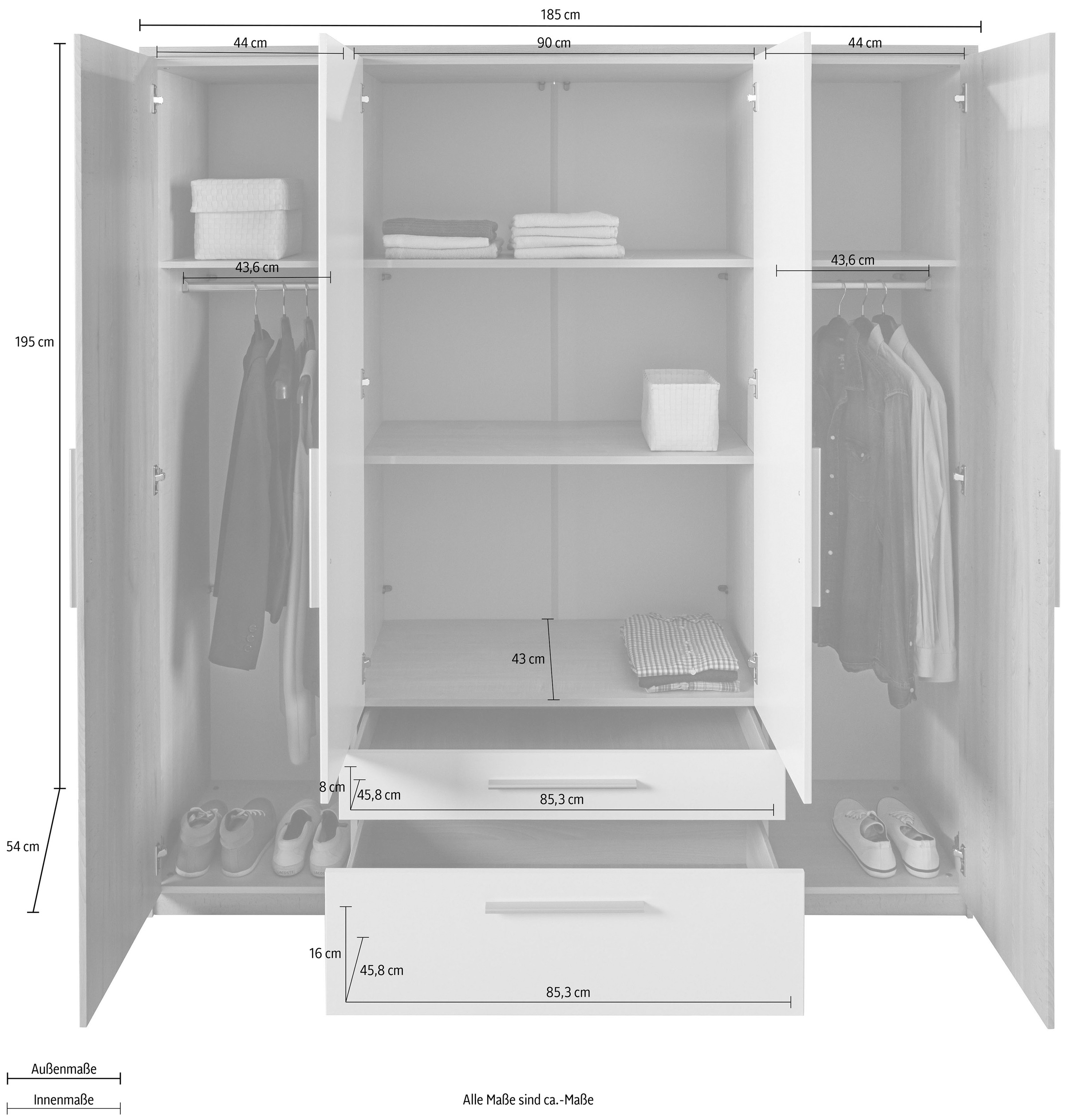 priess Kleiderschrank, in 3 Breiten