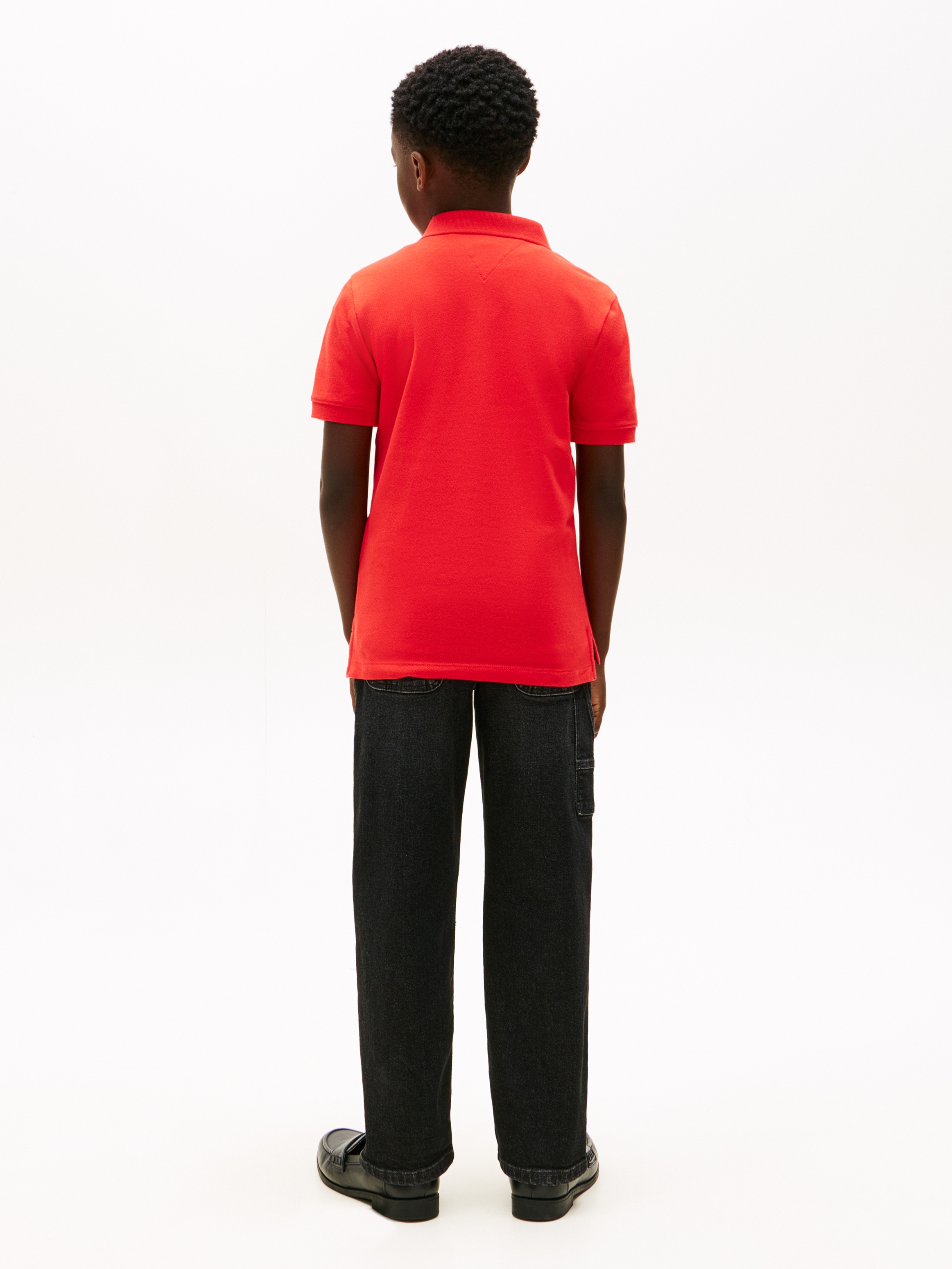 Tommy Hilfiger Poloshirt »WAVY FLAG POLO ITHICA PLACKET SHORT SLEEVE« Kinder bis 16 Jahre, Baumwoll-Piqué, regular fit