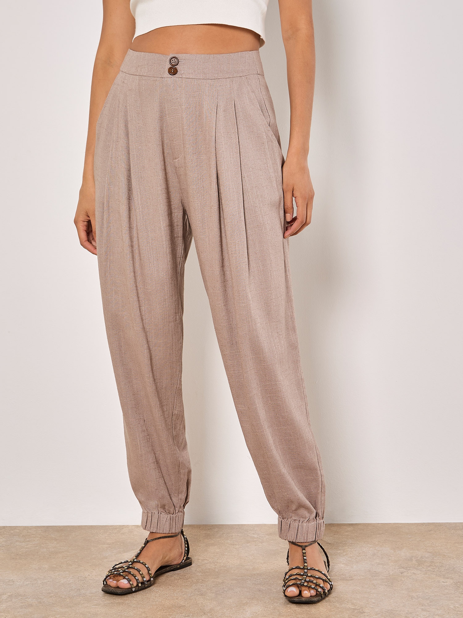 Apricot Jogger Pants »Leinen Mix Jogger«  mit Kellerfalten