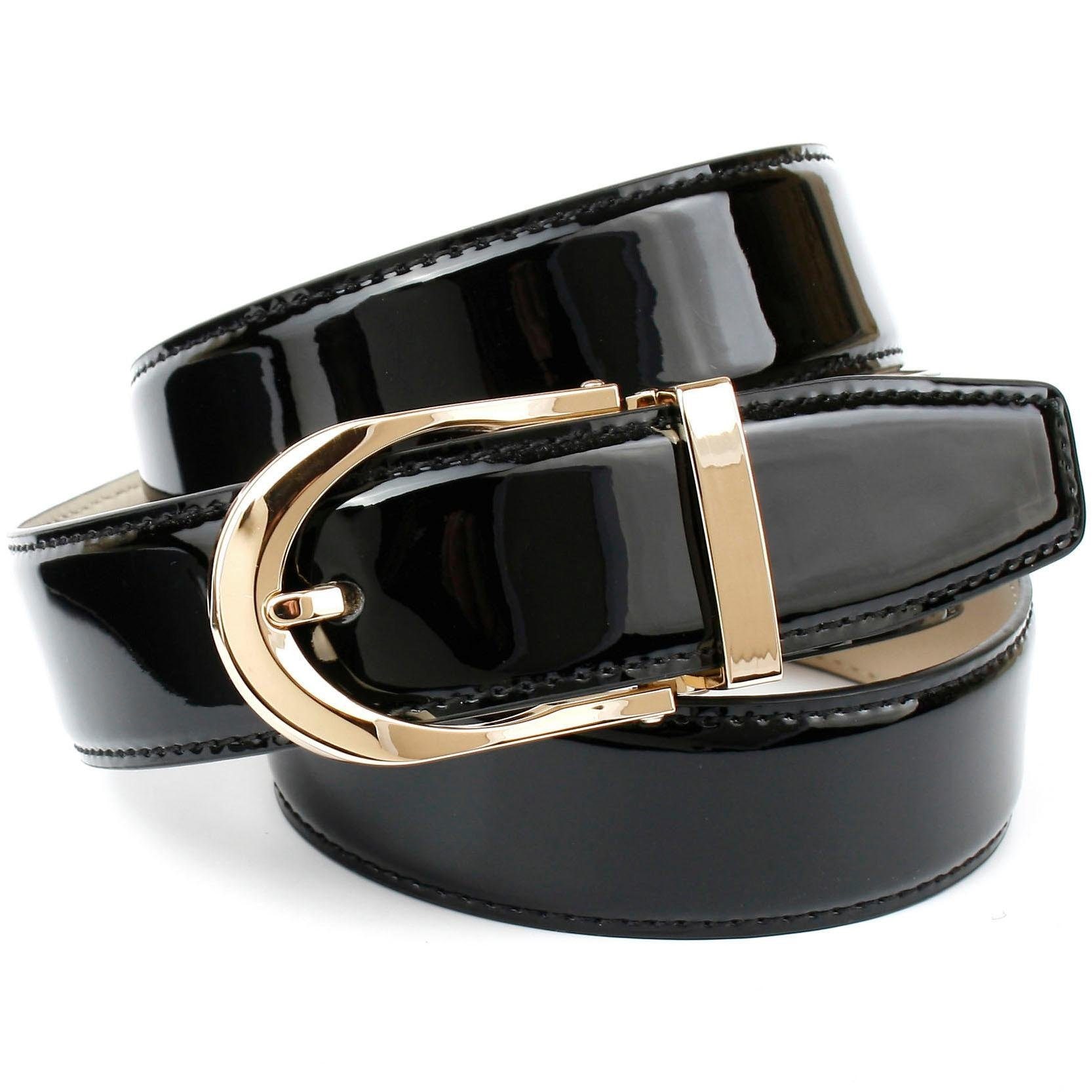 eleganter Lackleder Shop Anthoni OTTO Crown Ledergürtel, aus im mit Dornschließe Online