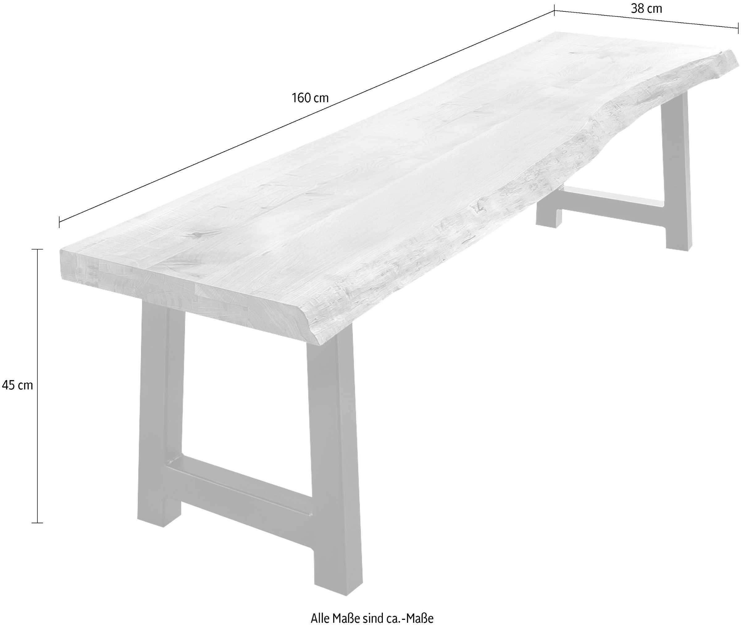 Home affaire Bank »Tristan« aus Massivholz Eiche