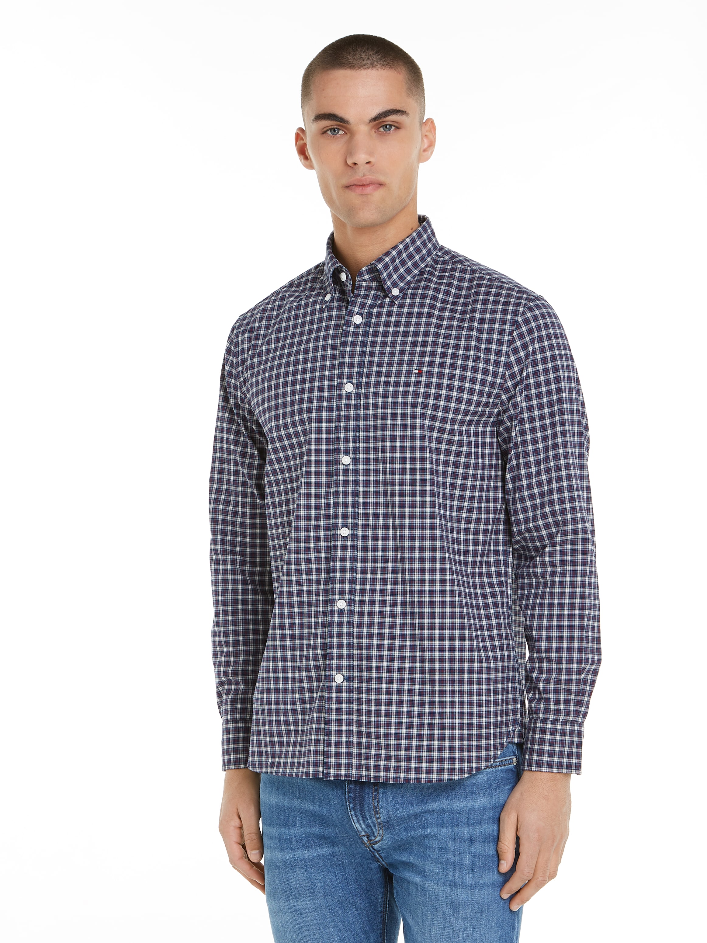 Langarmhemd »FLEX POPLIN MINI TARTAN RF SHIRT«, modisch kariert