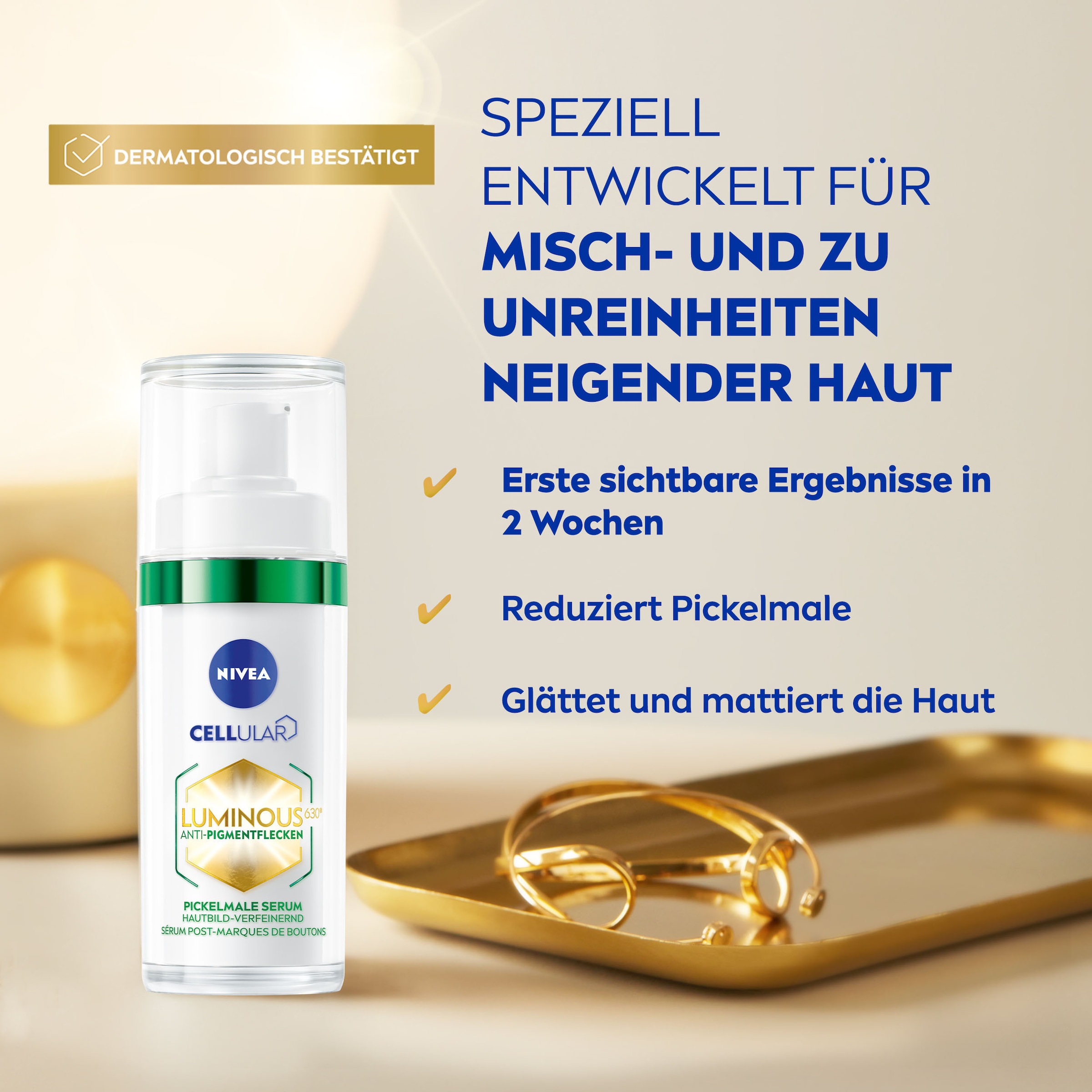 Nivea Gesichtsserum »LUMINOUS630 Anti-Pigmentflecken Pickelmale Serum«