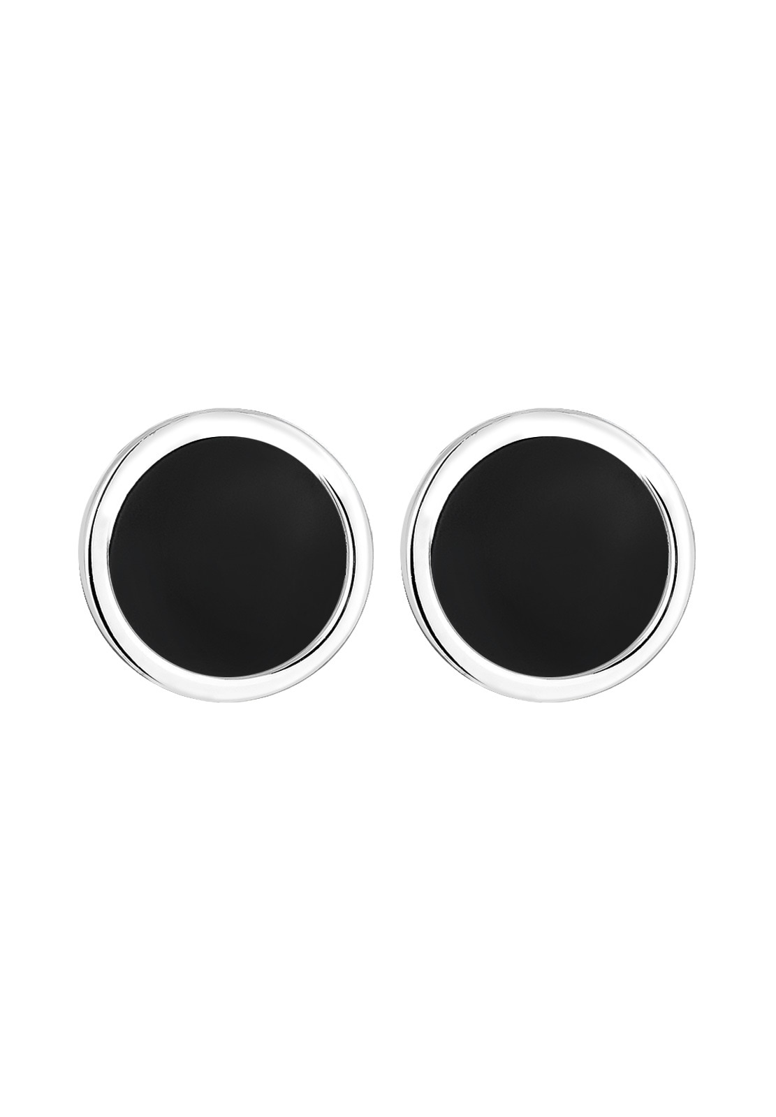 Kuzzoi Paar Ohrstecker »Ohrringe Basic Kreis Geo Emaille 925 Silber«