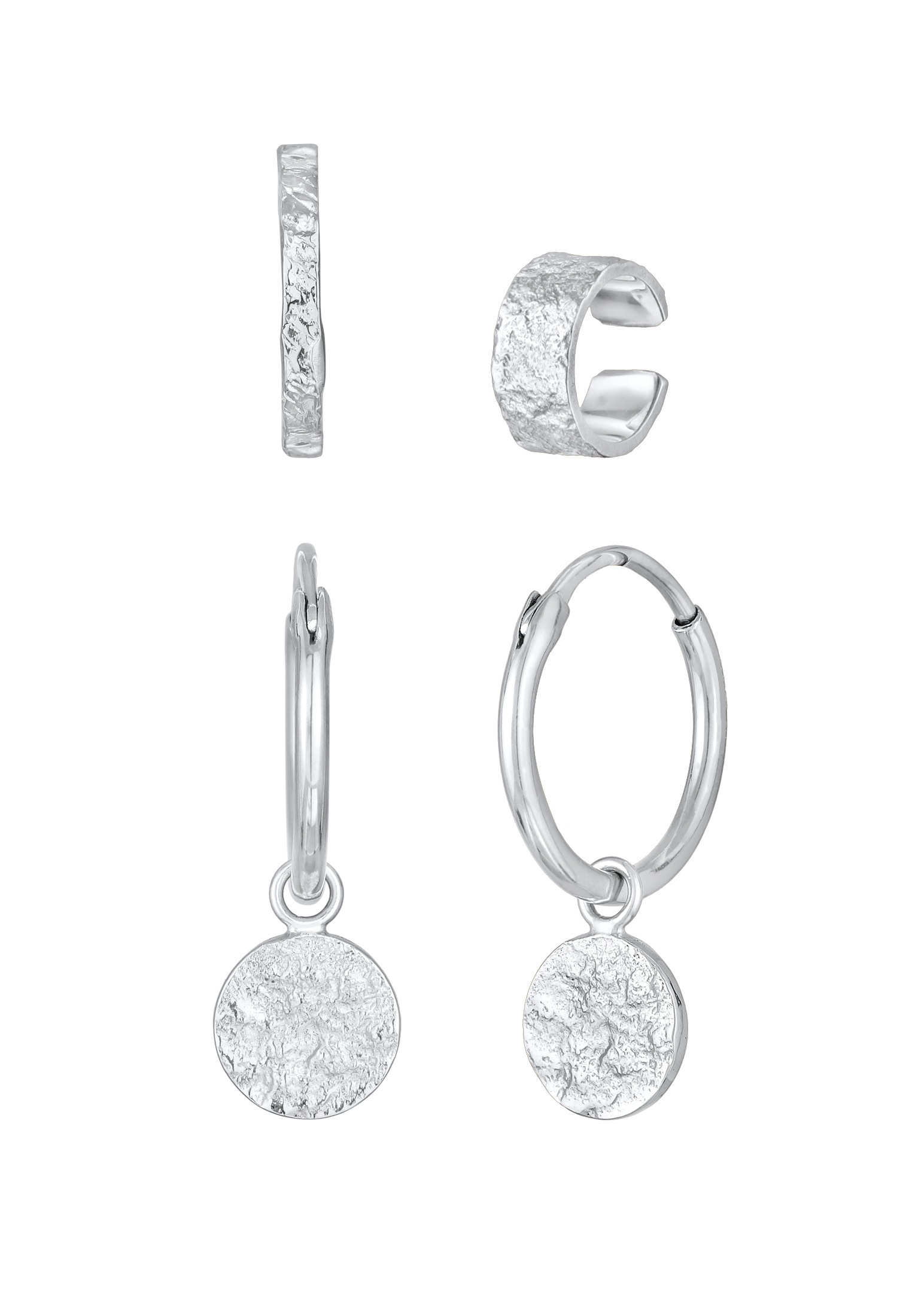 Elli Ohrstecker-Set »Ohrringe Creolen Earcuff Set im modischen Look 925 Silber«