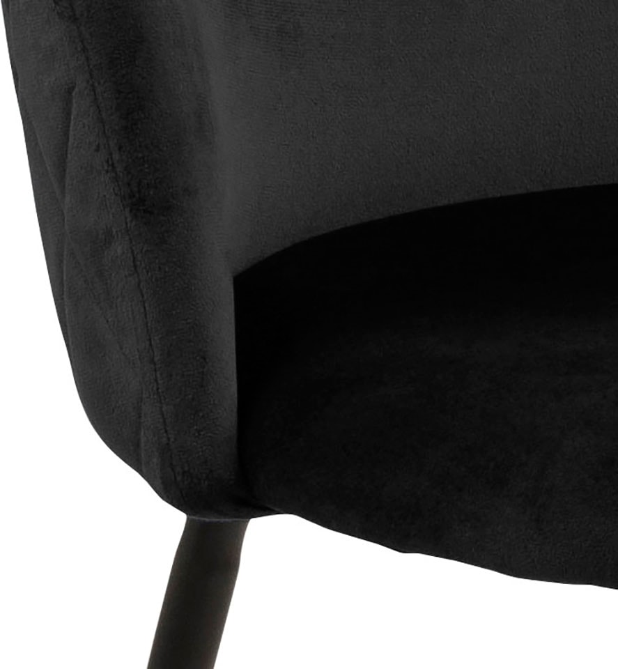 ACTONA GROUP Esszimmerstuhl »Lena«, Stoff, bezogen mit Stoff mit  Harlekin-Nähten, schwarze Metallbeine bei OTTO | Stühle