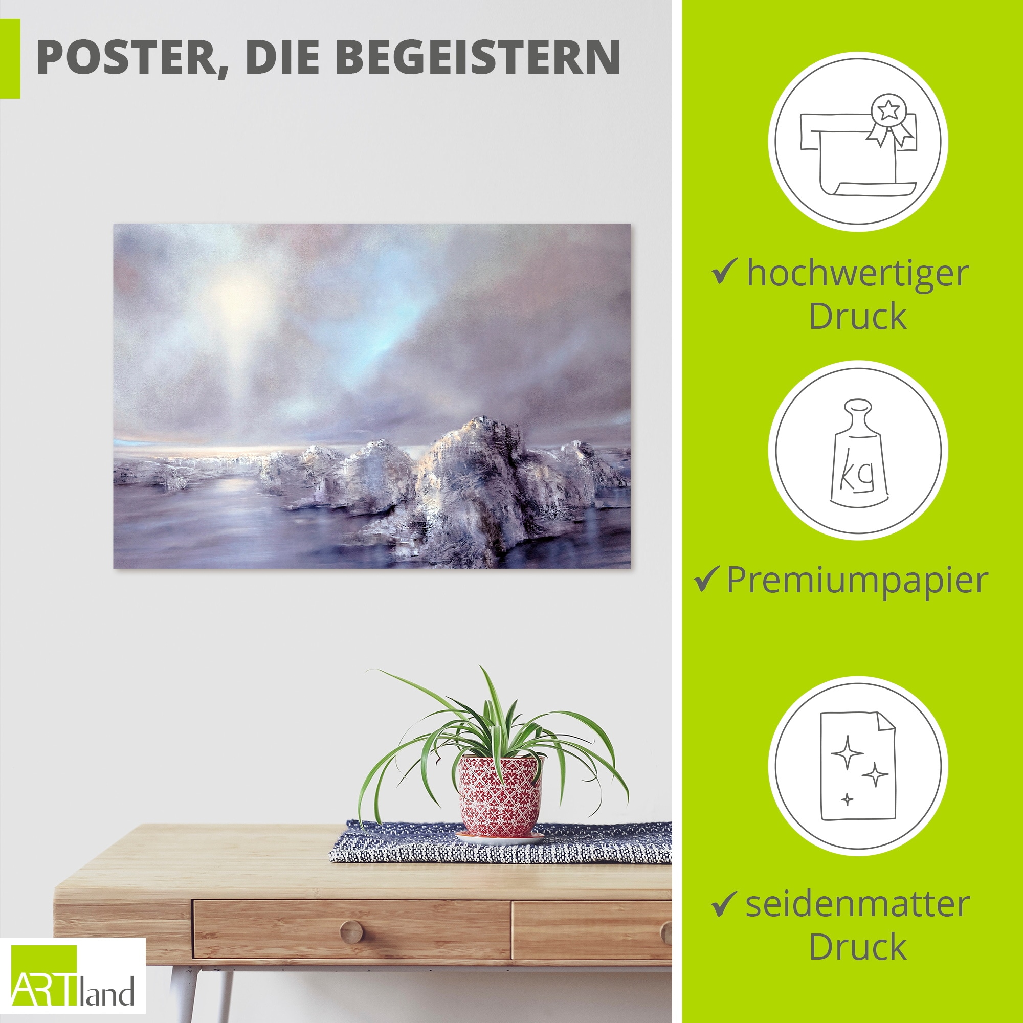 Artland Wandbild »Foresight - a bright day« Bilder vom Sonnenuntergang & -aufgang 1 Stk. tlg. als Alubild, Leinwandbild, Poster, Wandaufkleber in verschied. Größen