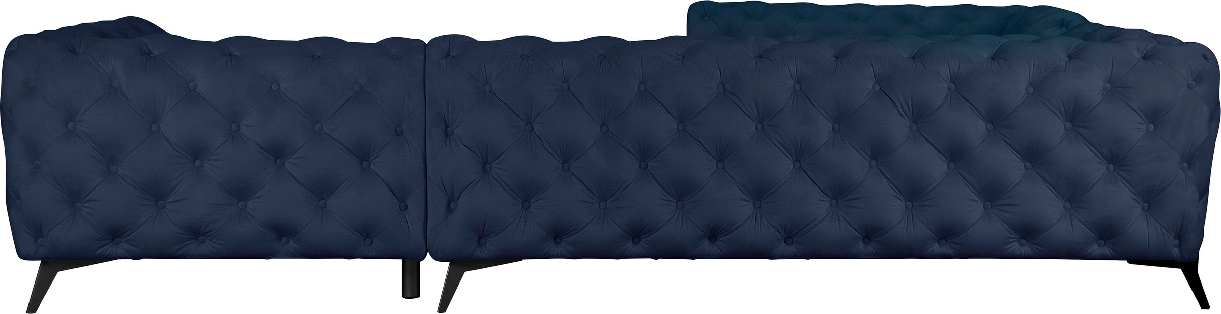Leonique Chesterfield-Sofa »Amaury L-Form«, großes Ecksofa, Chesterfield-Optik, Breite 323 cm, Fußfarbe wählbar
