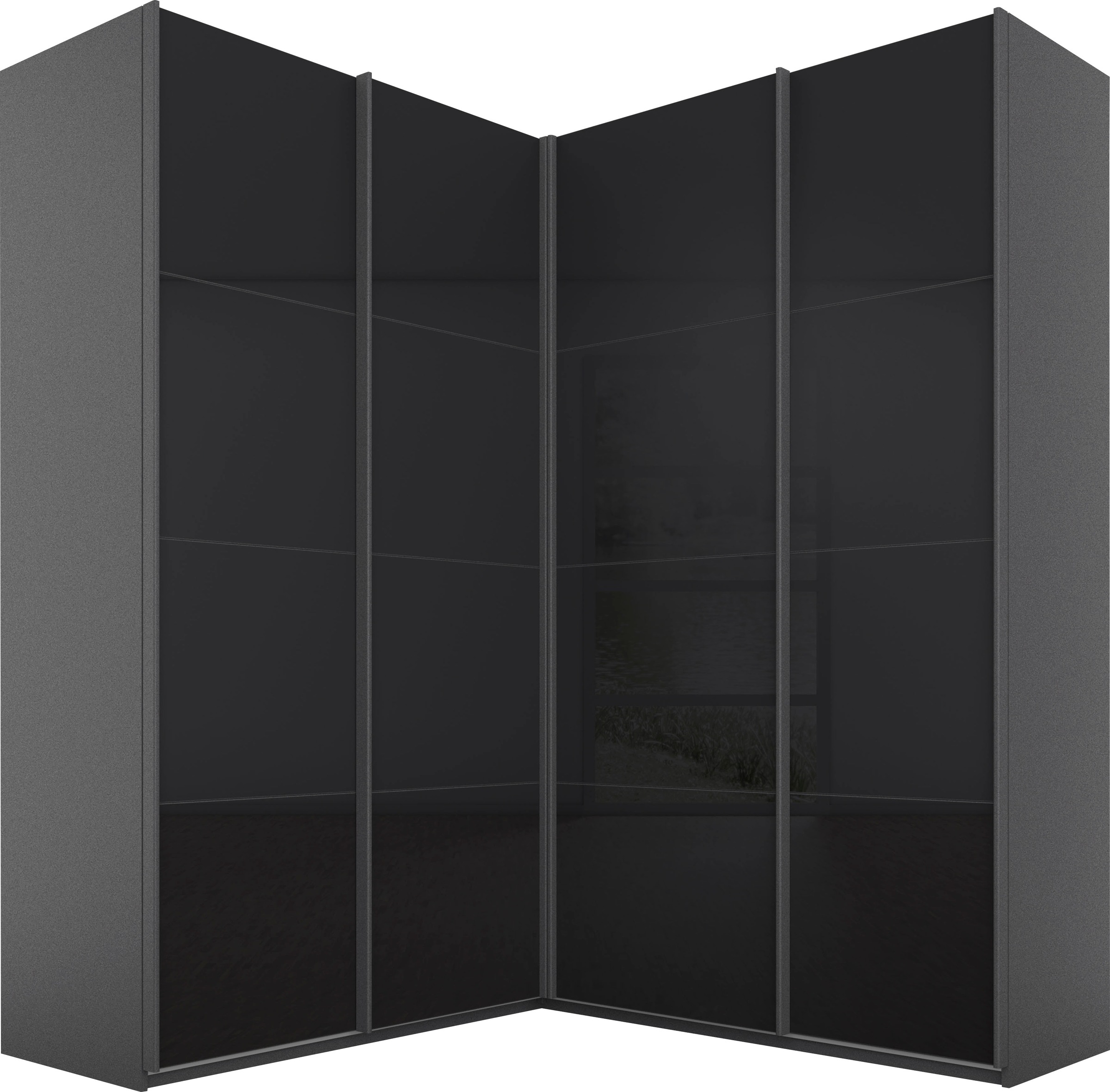 rauch Schwebetürenschrank »Quadra« Eckschrank inkl. Türendämpfer, mit Glastüren