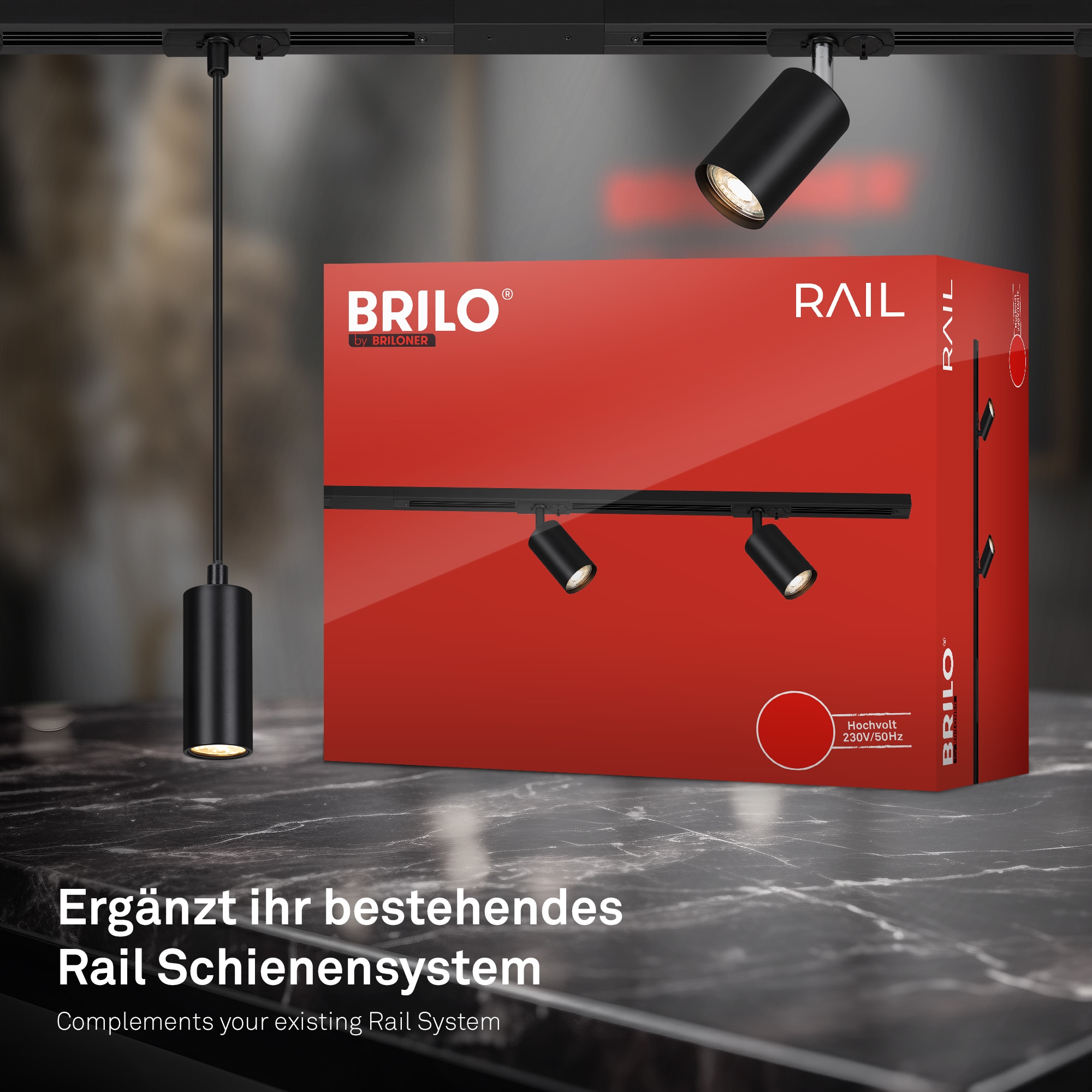 Briloner Leuchten Schienensystem-Leuchten »RAIL« LED-Board 1 Stk. LED Spotlight 40x100 mm Schwarz 5,5W Schienensystem Rail Büro