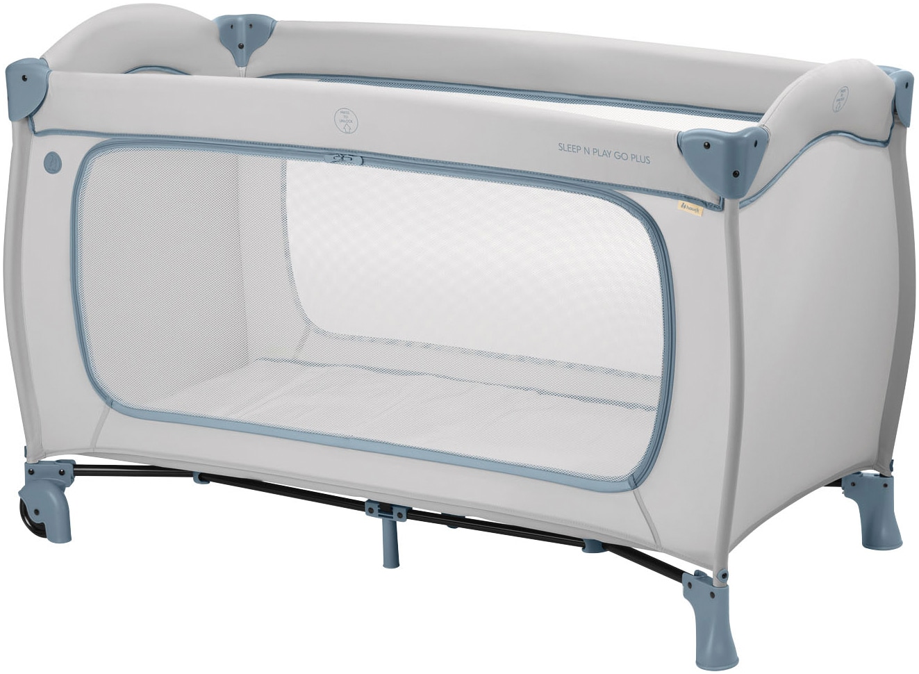 Baby-Reisebett »Sleep N Play Go Plus, Dusty Blue«, mit integrierten Rädern;...